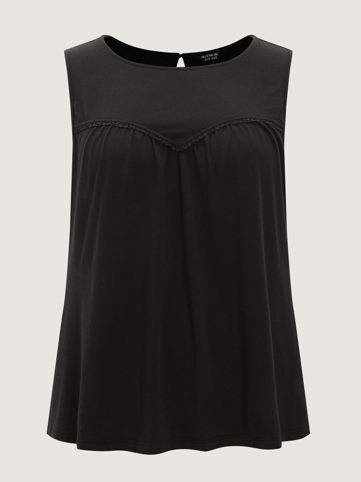 Supersoft Round Neck Lace Detail Tank Top