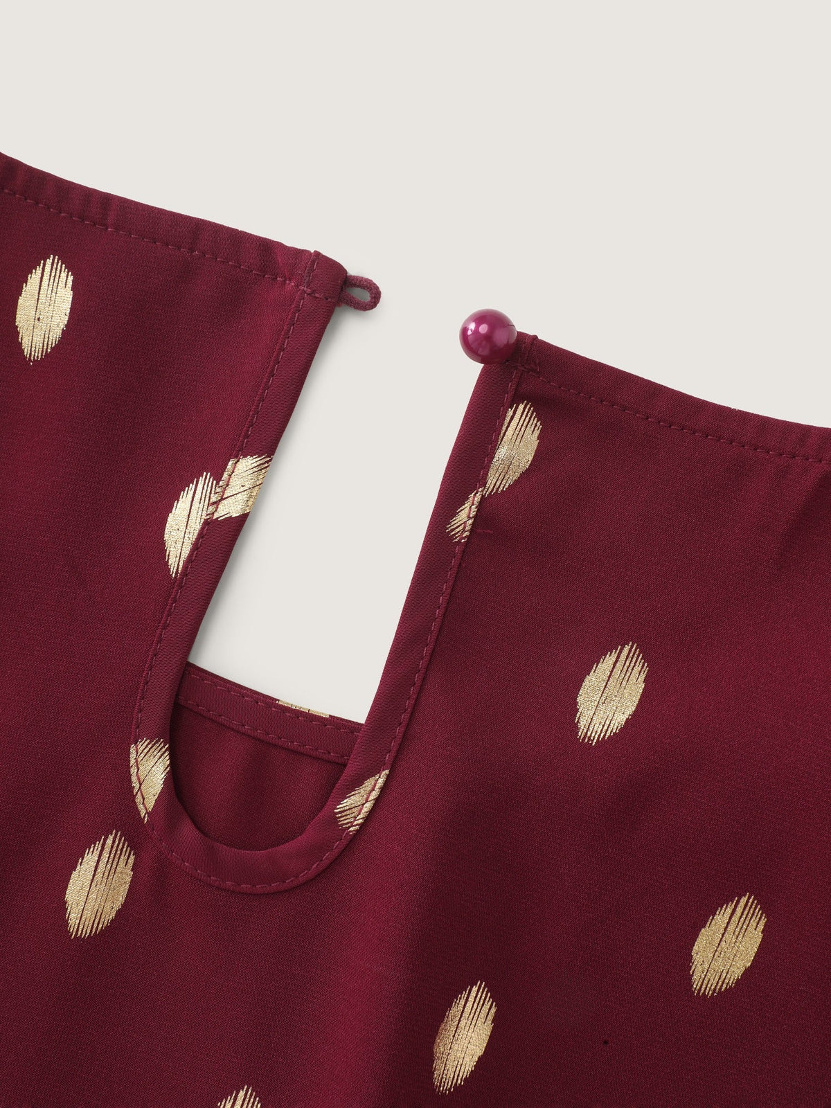 Gold Foil Dot Flutter Short Sleeve Blouse