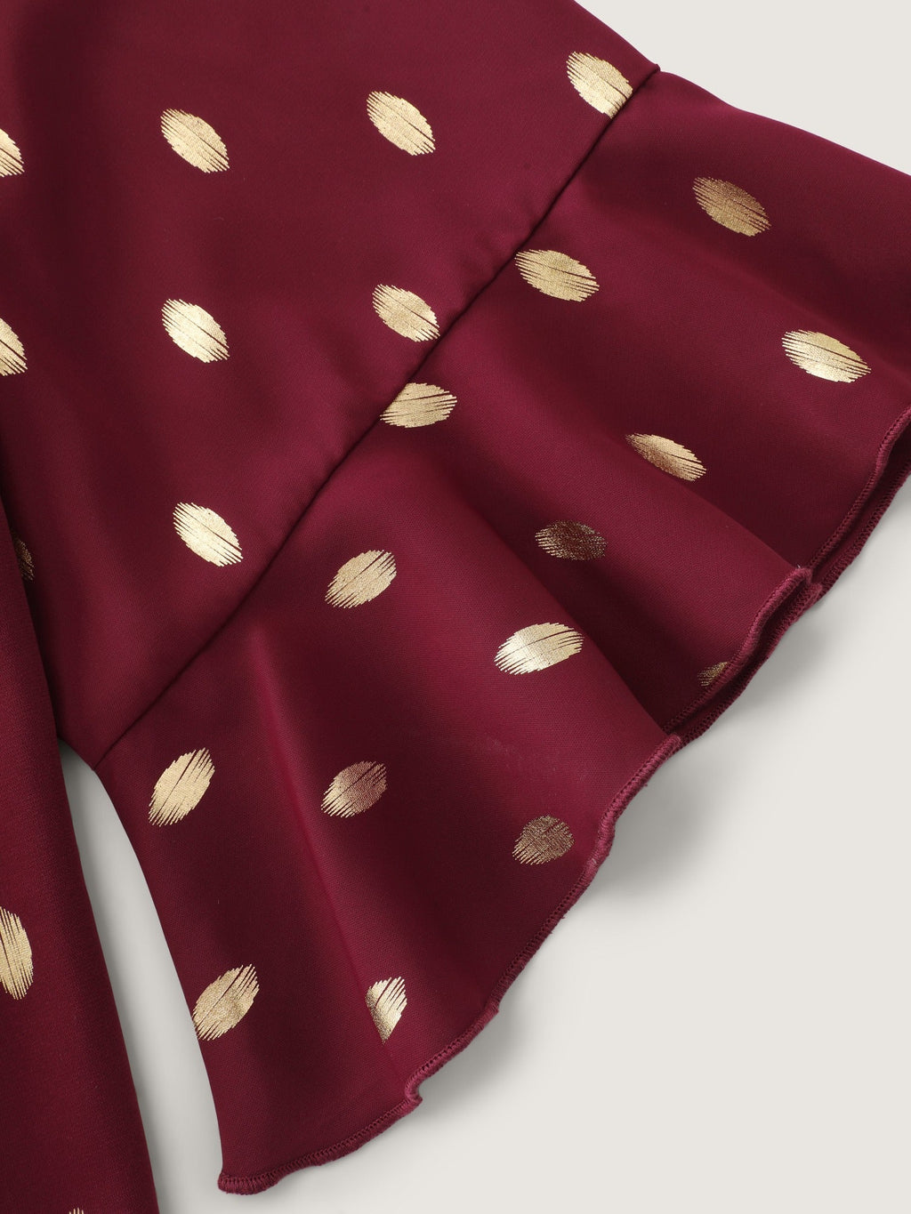 Gold Foil Dot Flutter Short Sleeve Blouse