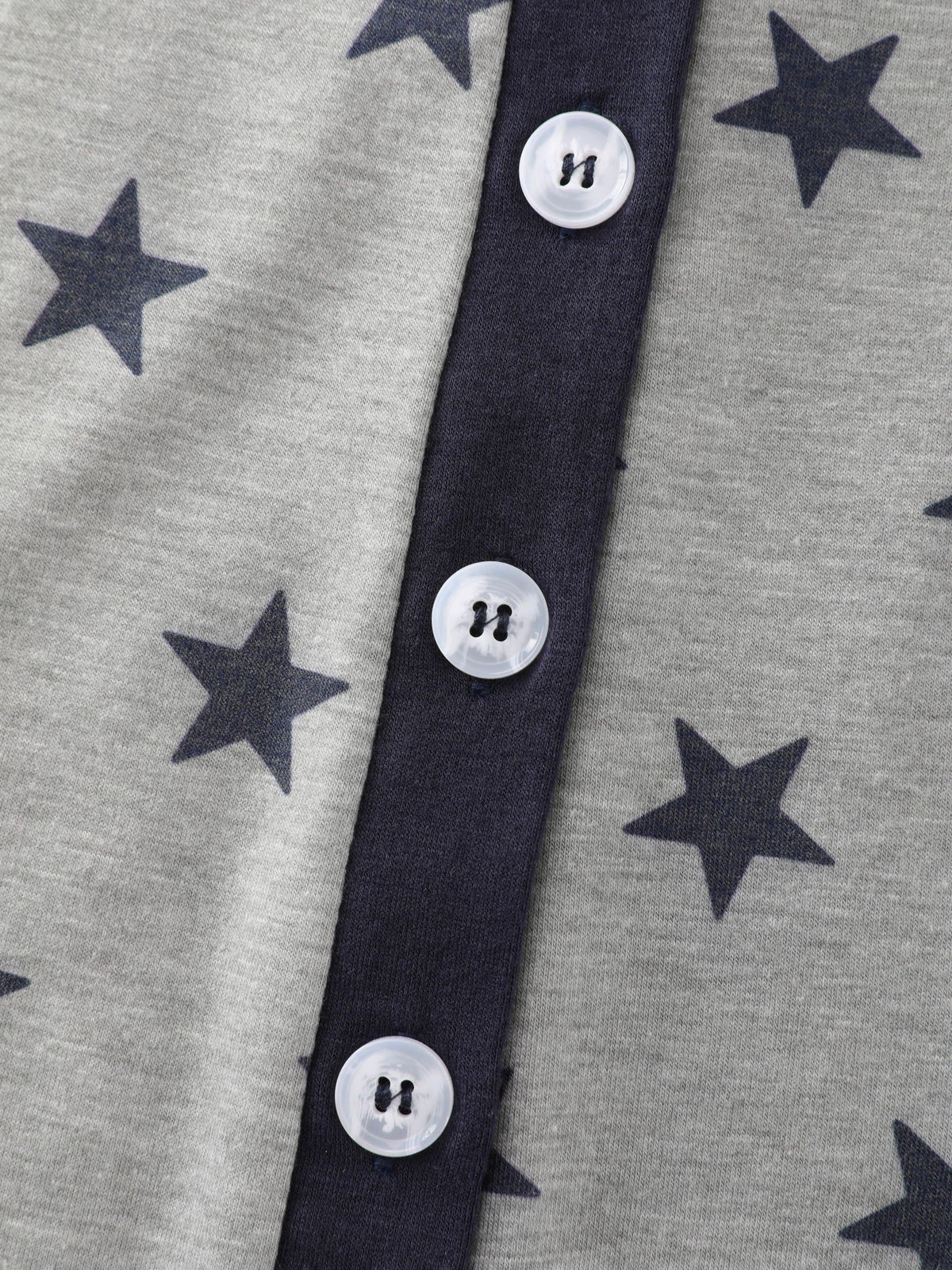 Star Print Button Front Lounge Jumpsuit