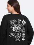 Floral Print Crew Neck Sweatshirt
