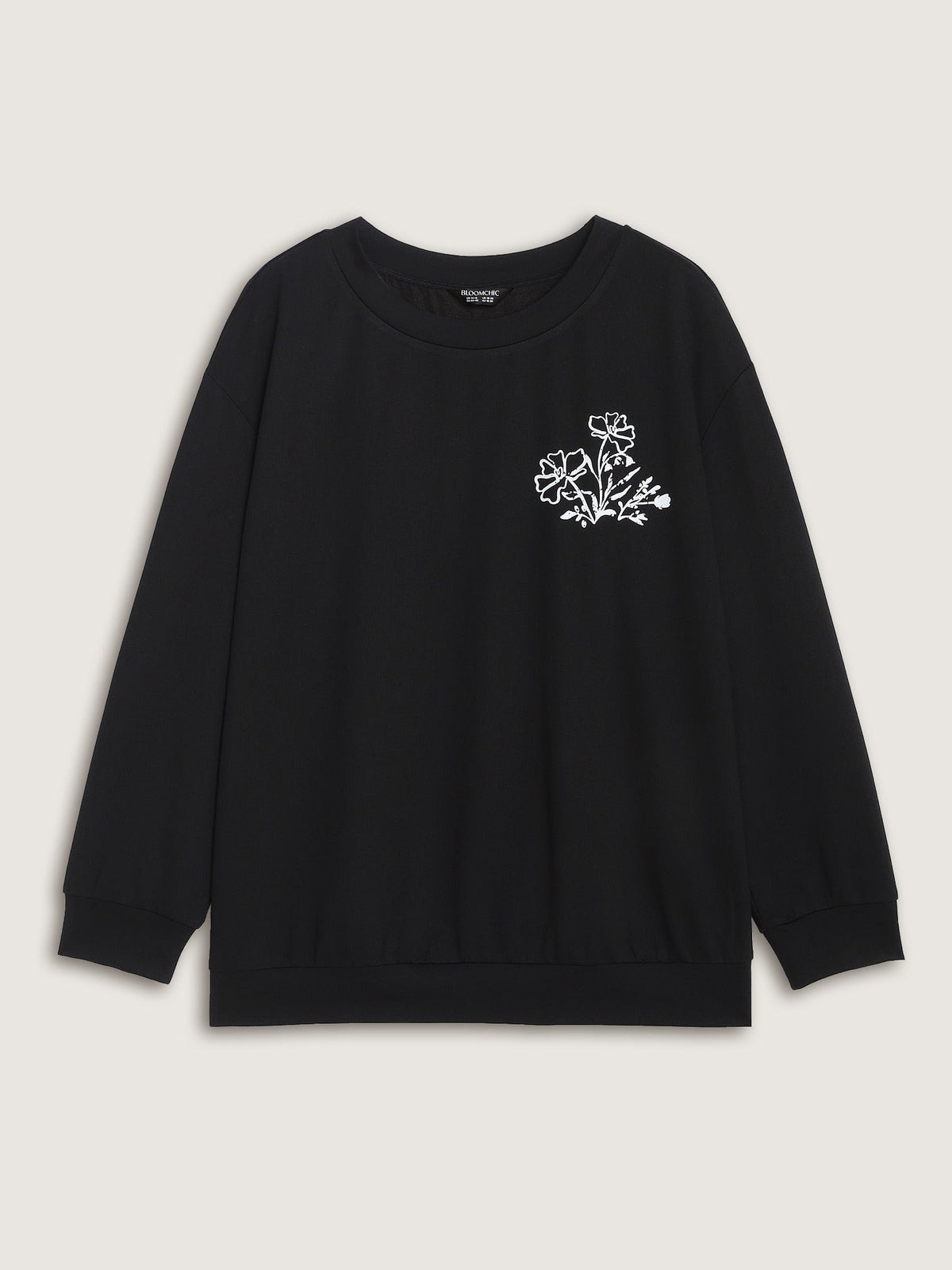 Floral Print Crew Neck Sweatshirt