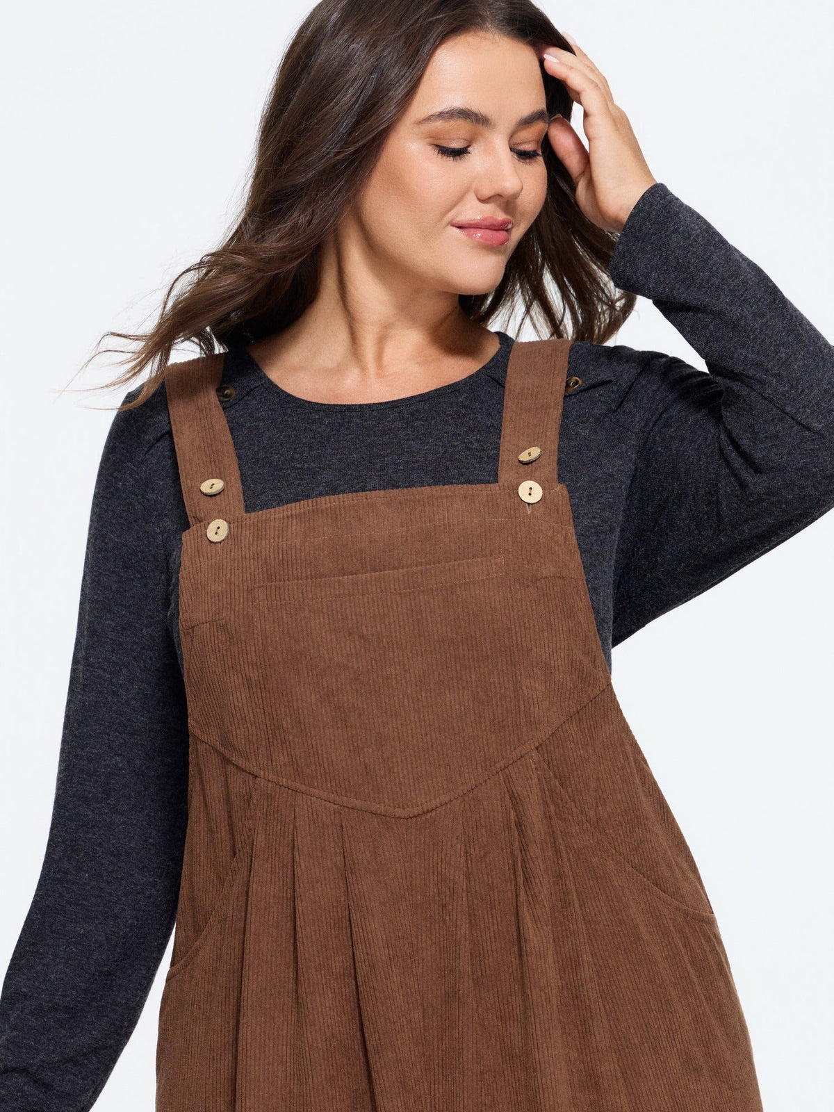 Corduroy Wide Leg Overalls Jumpsuit