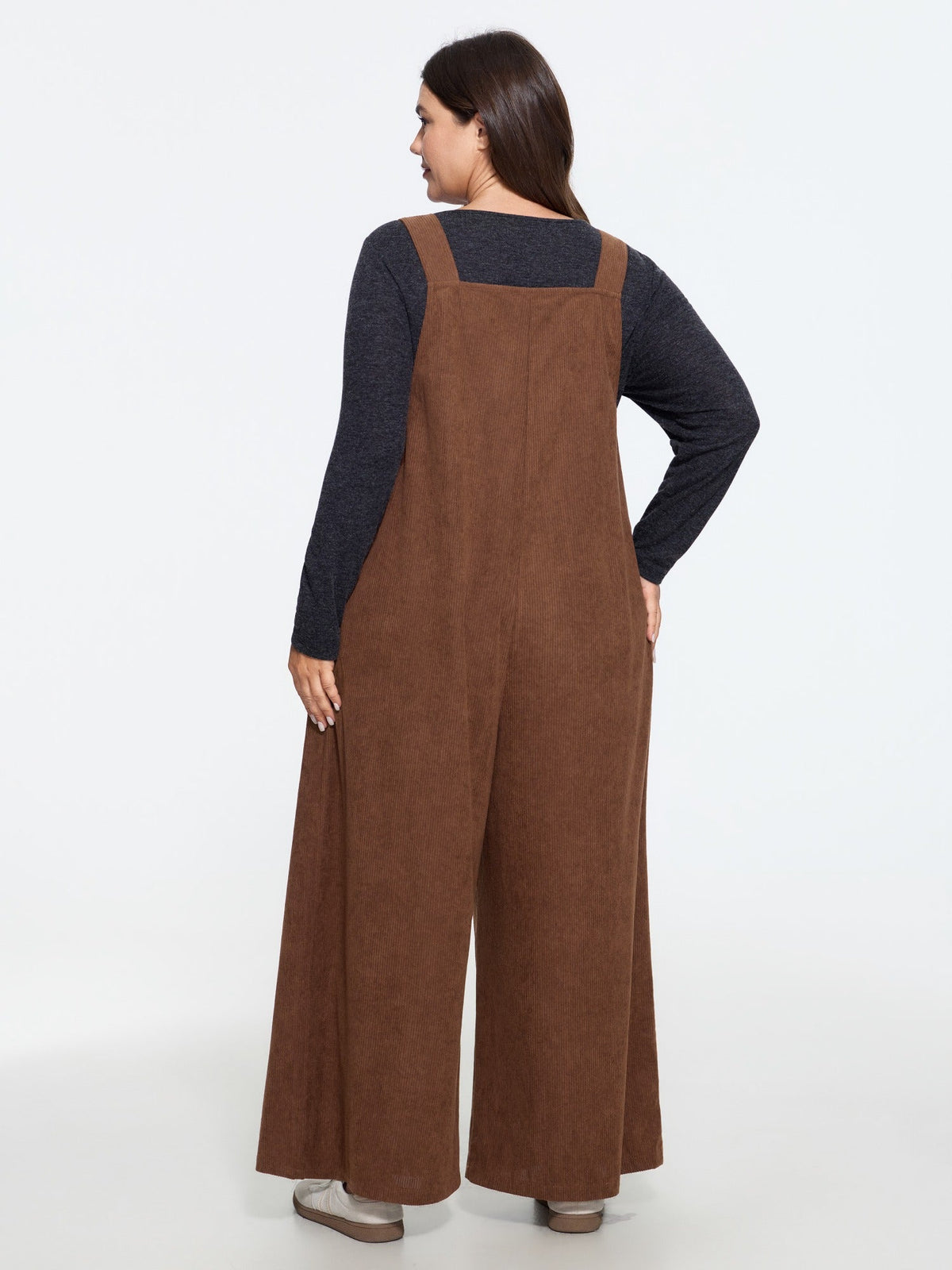 Corduroy Wide Leg Overalls Jumpsuit