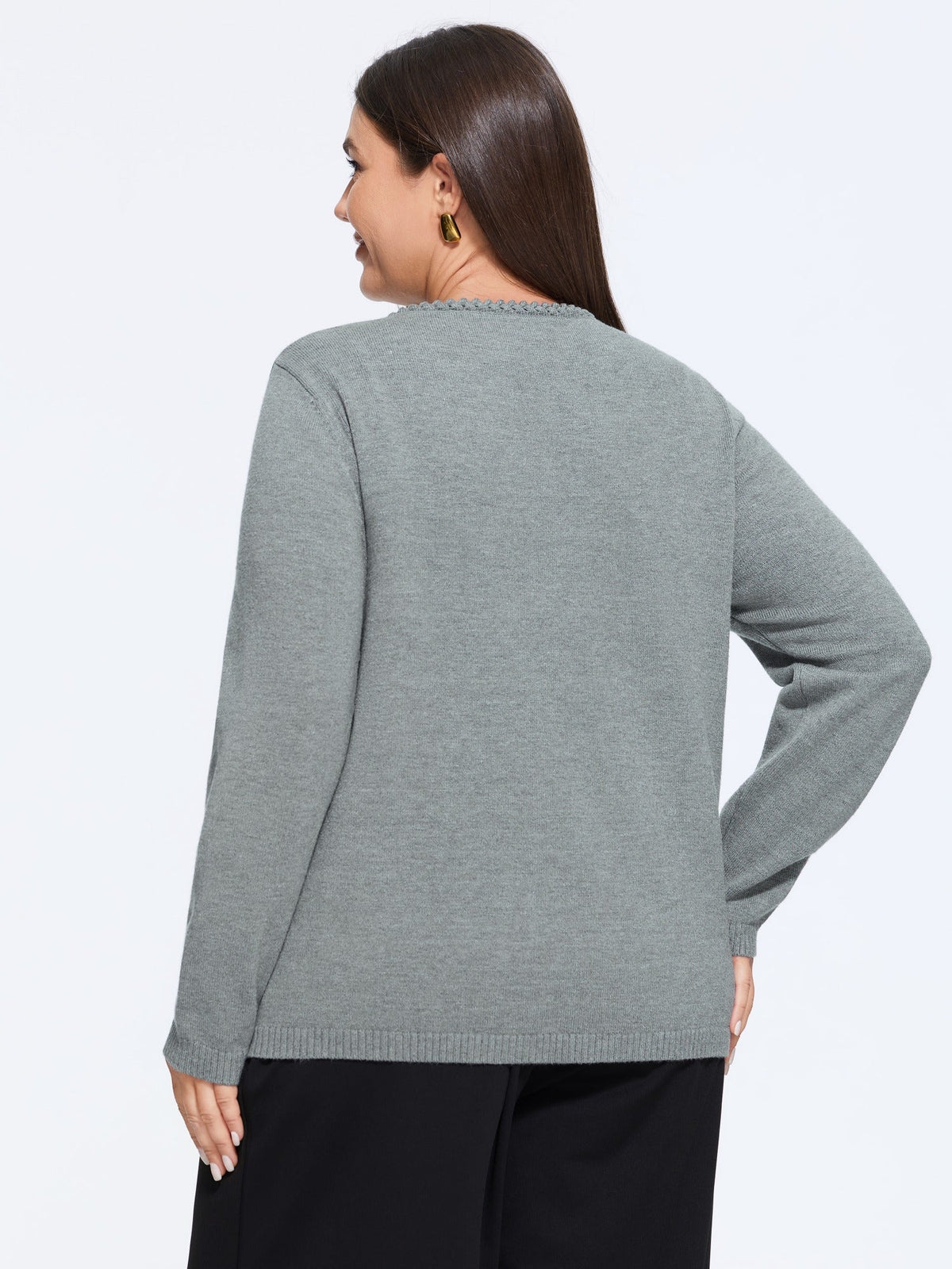Supersoft Braided Trim Gold Button Cardigan