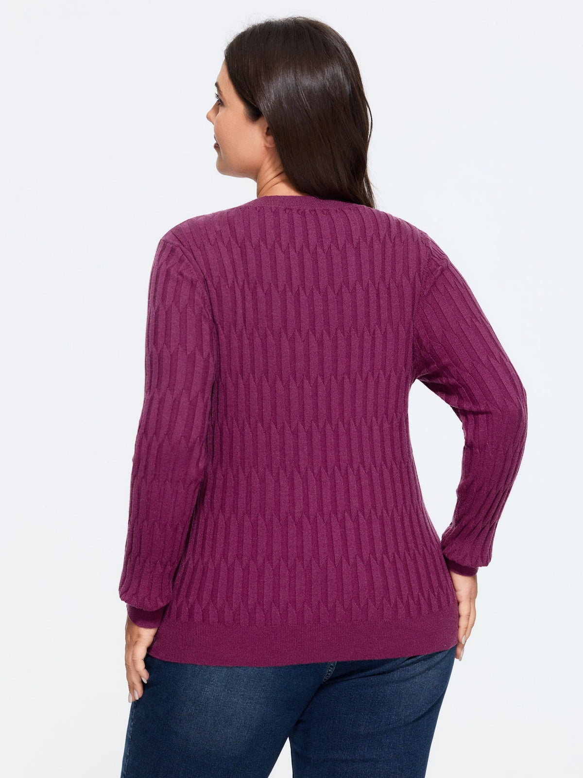 Textured Crew Neck Slim Fit Pullover