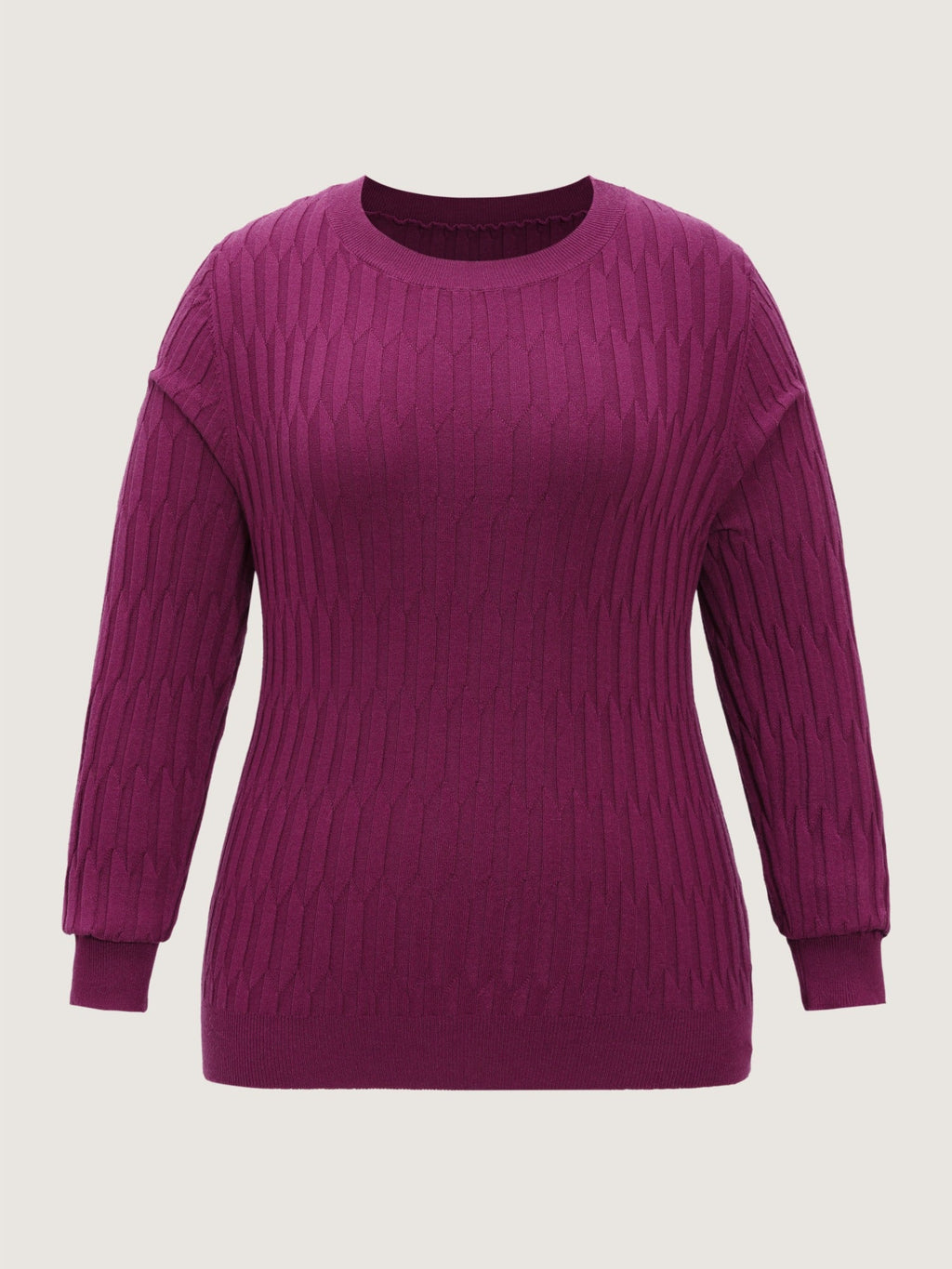Textured Crew Neck Slim Fit Pullover