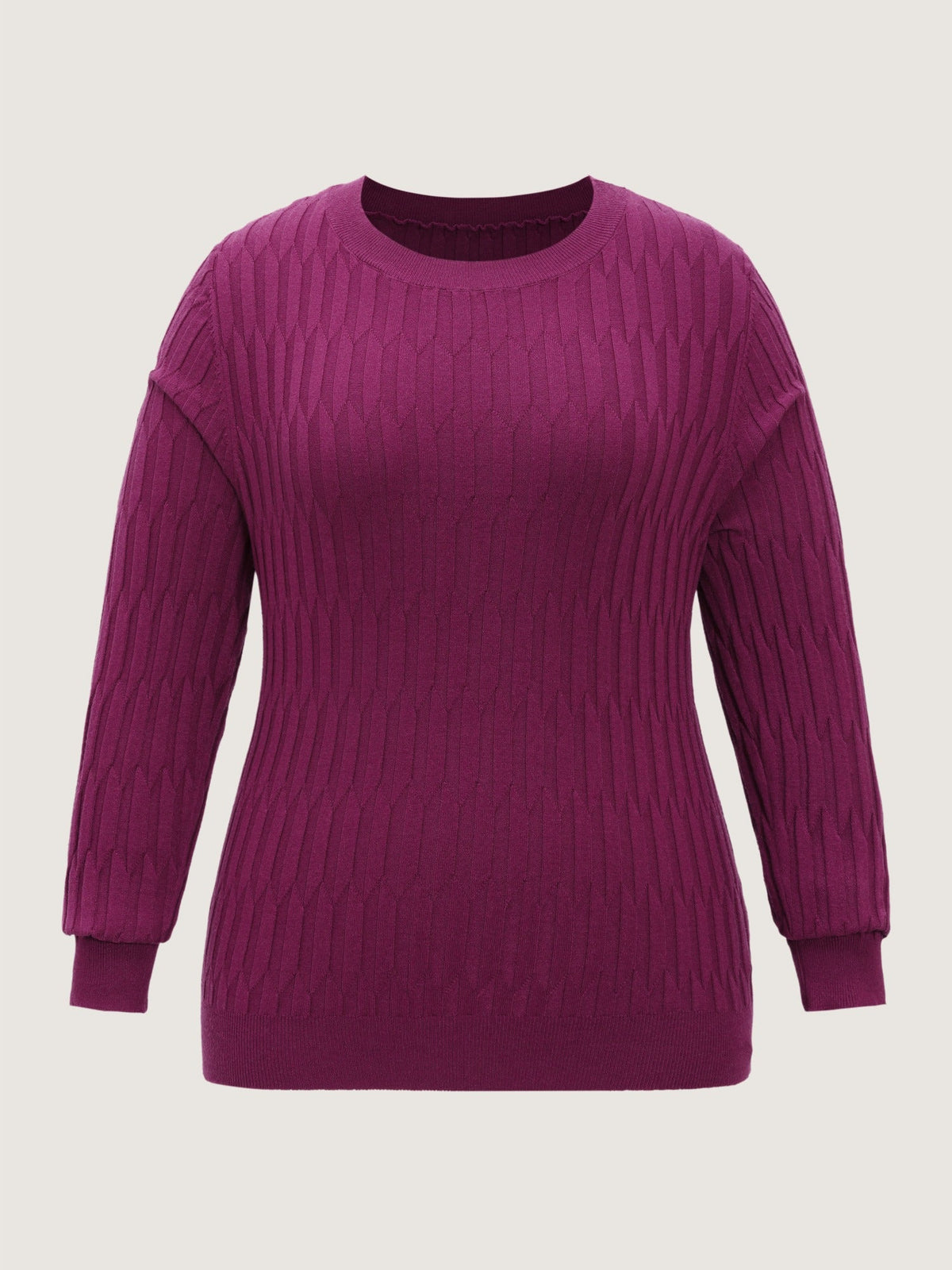 Textured Crew Neck Slim Fit Pullover