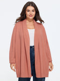 Draped Collar Long Sleeve Open Front Cardigan