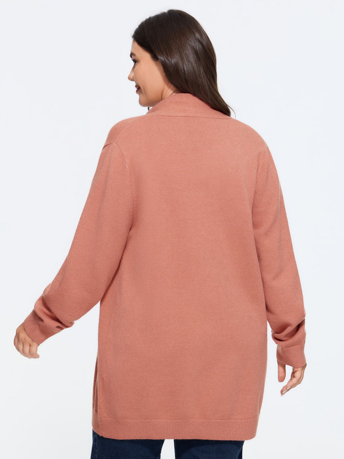 Draped Collar Long Sleeve Open Front Cardigan