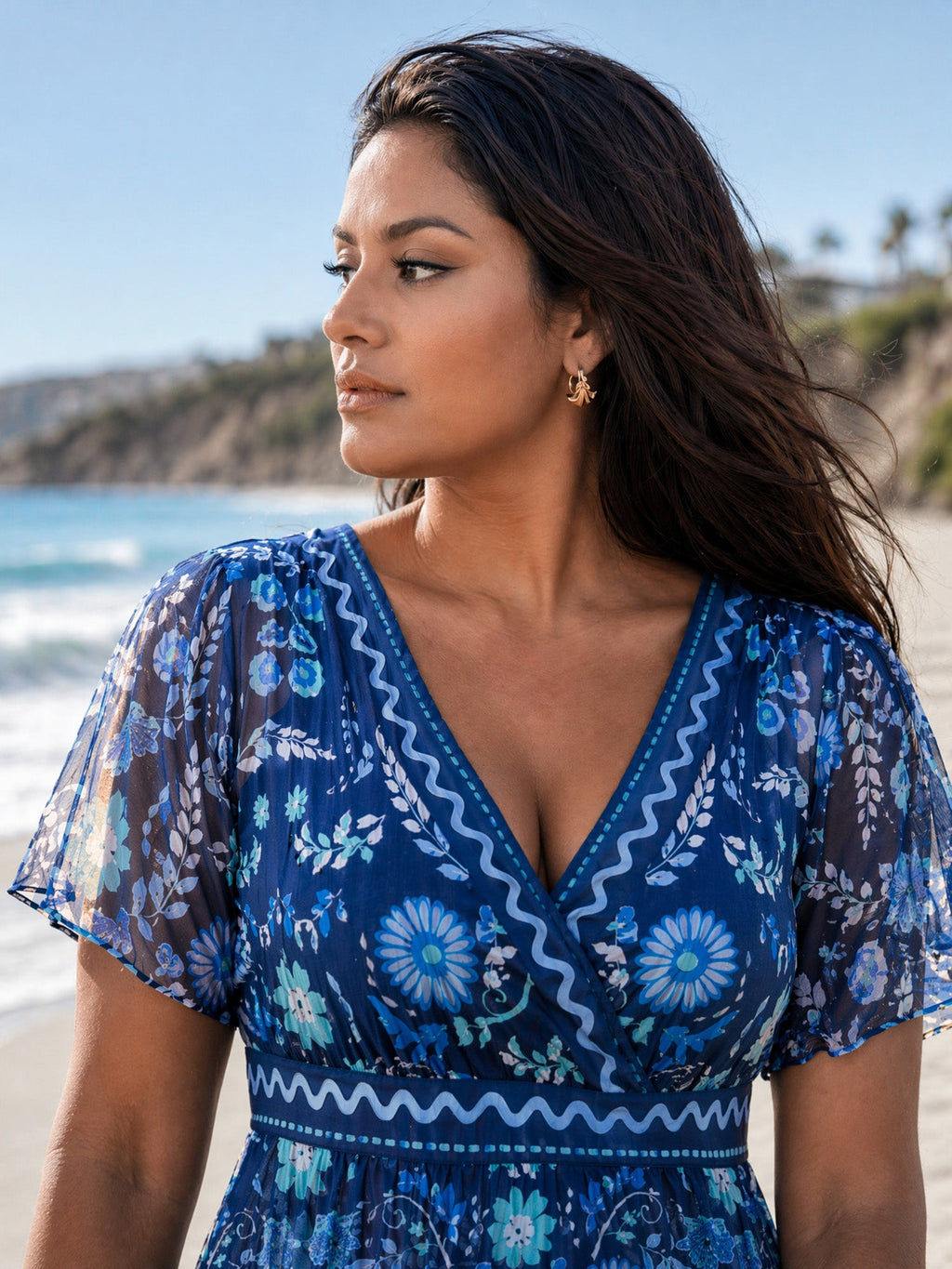 Sarong Set Floral Print One-Piece Swimsuit