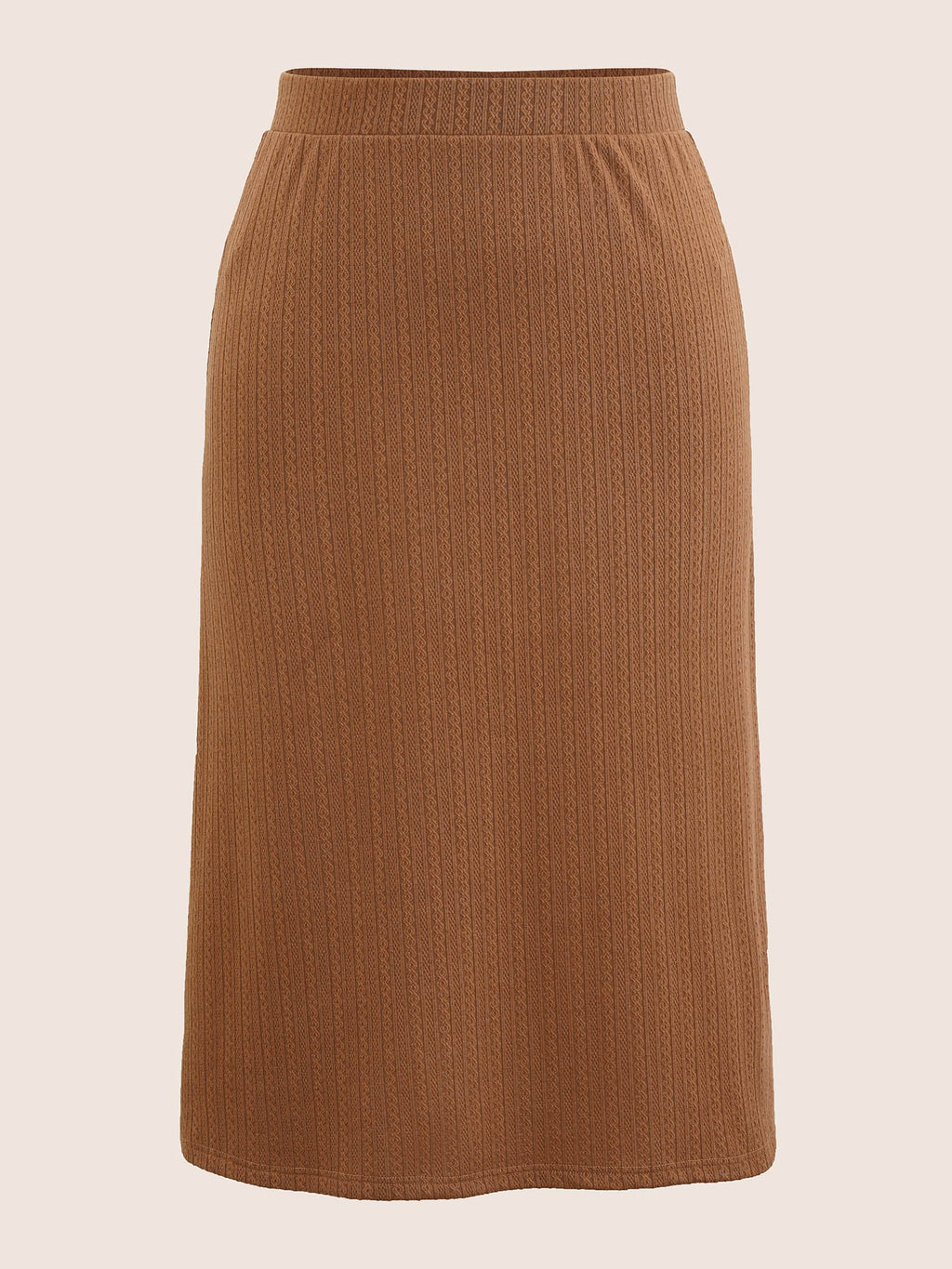 A Line Elastic Waist Knit Jacquard Skirt