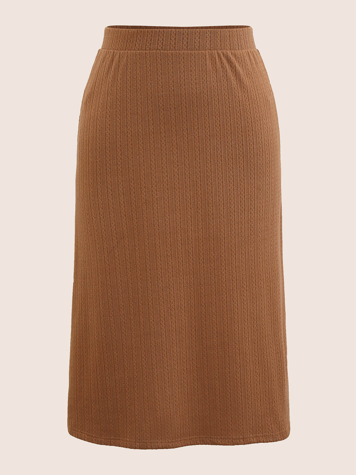 A Line Elastic Waist Knit Jacquard Skirt