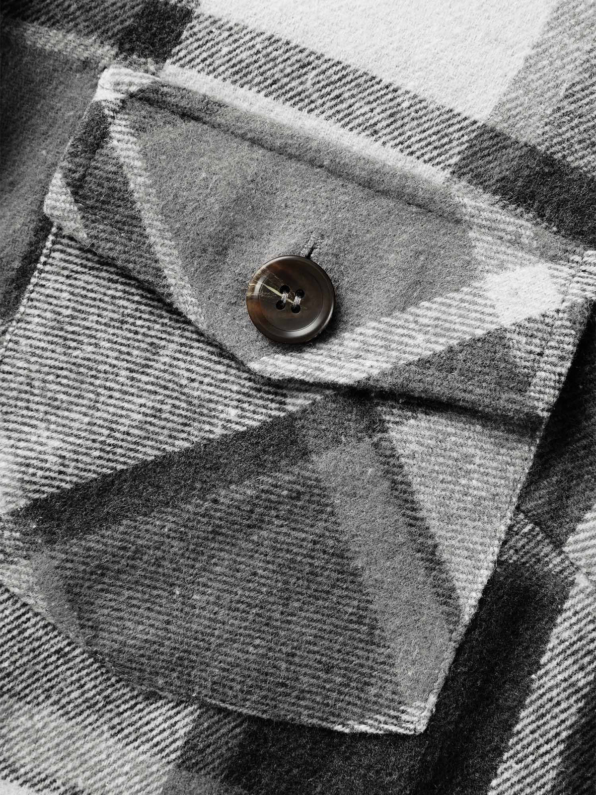 Plaid Chest Pockets Long Jacket