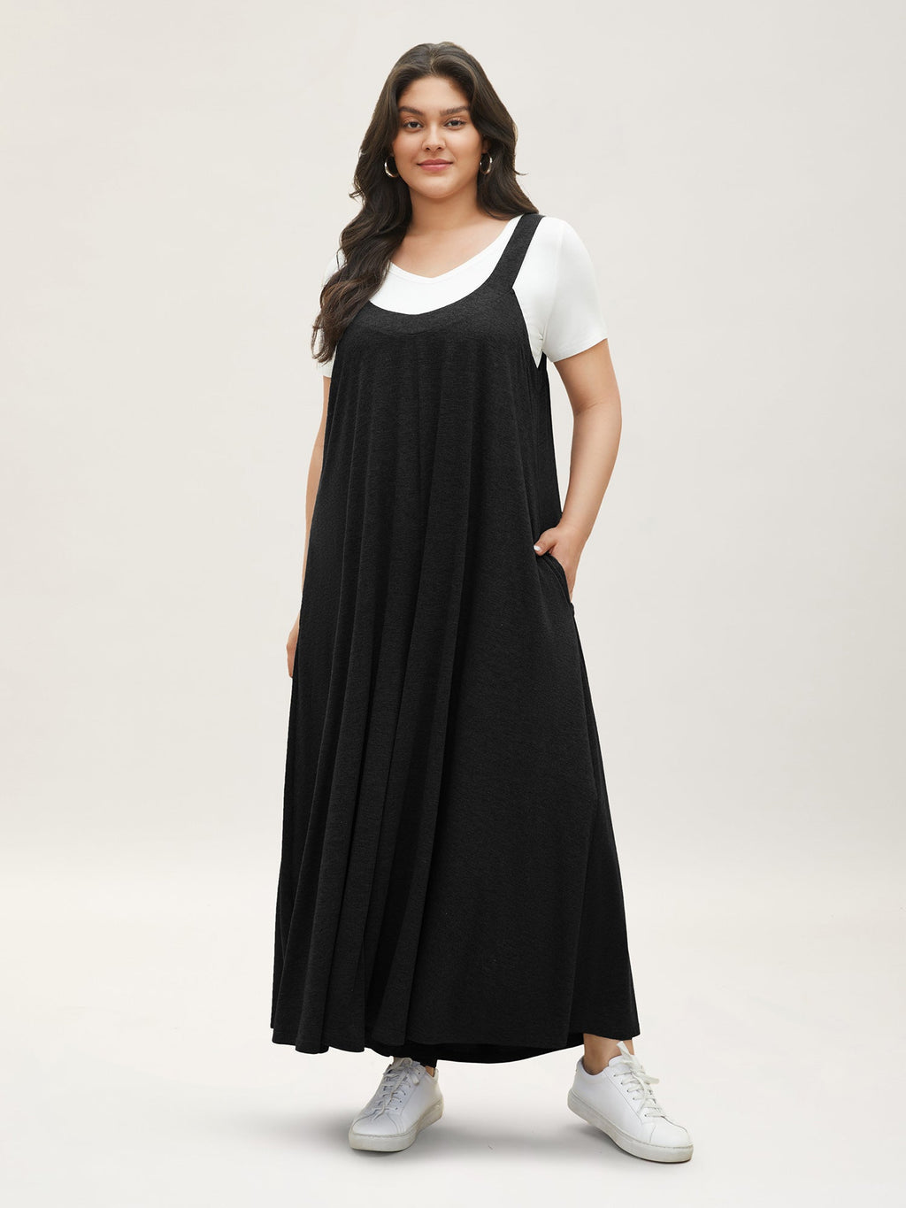 Supersoft Essentials Solid Pocket Adjustable Straps Jumpsuit