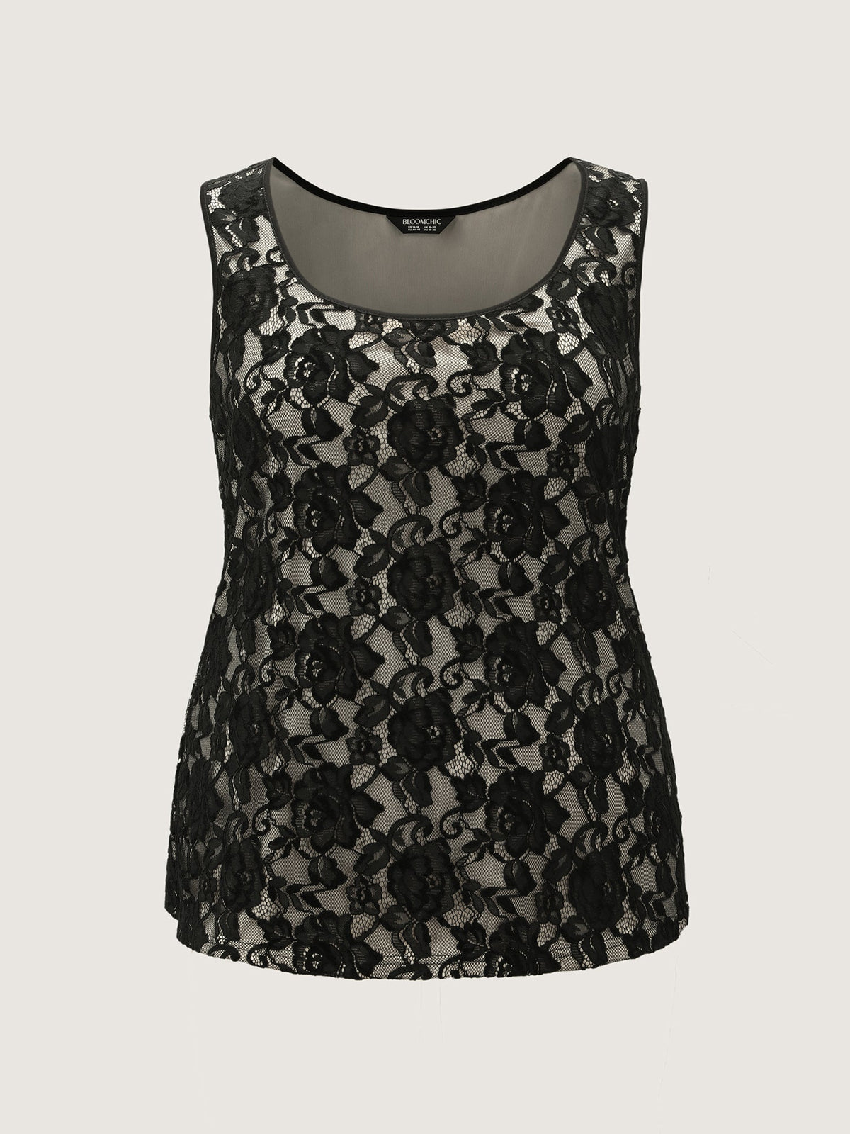 Floral Lace Scoop Neck Tank Top