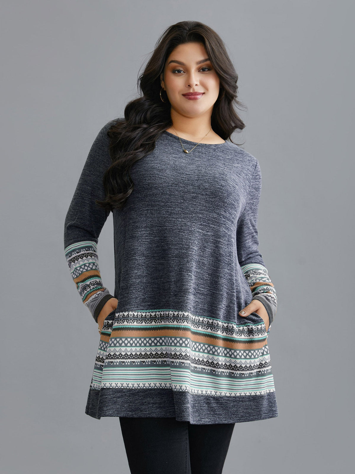Tunic Boho Print Pocket T-shirt