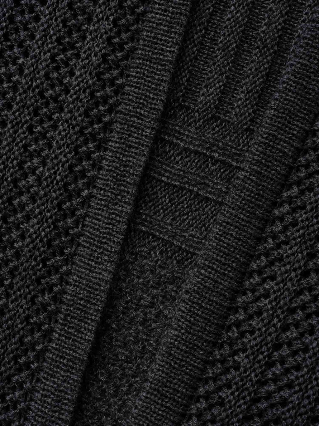 Textured Kimono Collar Long Cardigan