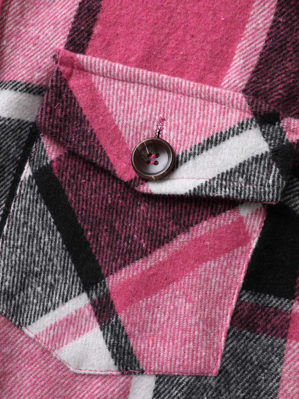 Plaid Button‑Front Sleeveless Jacket