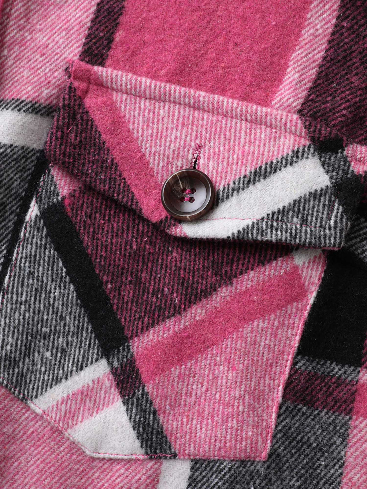 Plaid Button‑Front Sleeveless Jacket