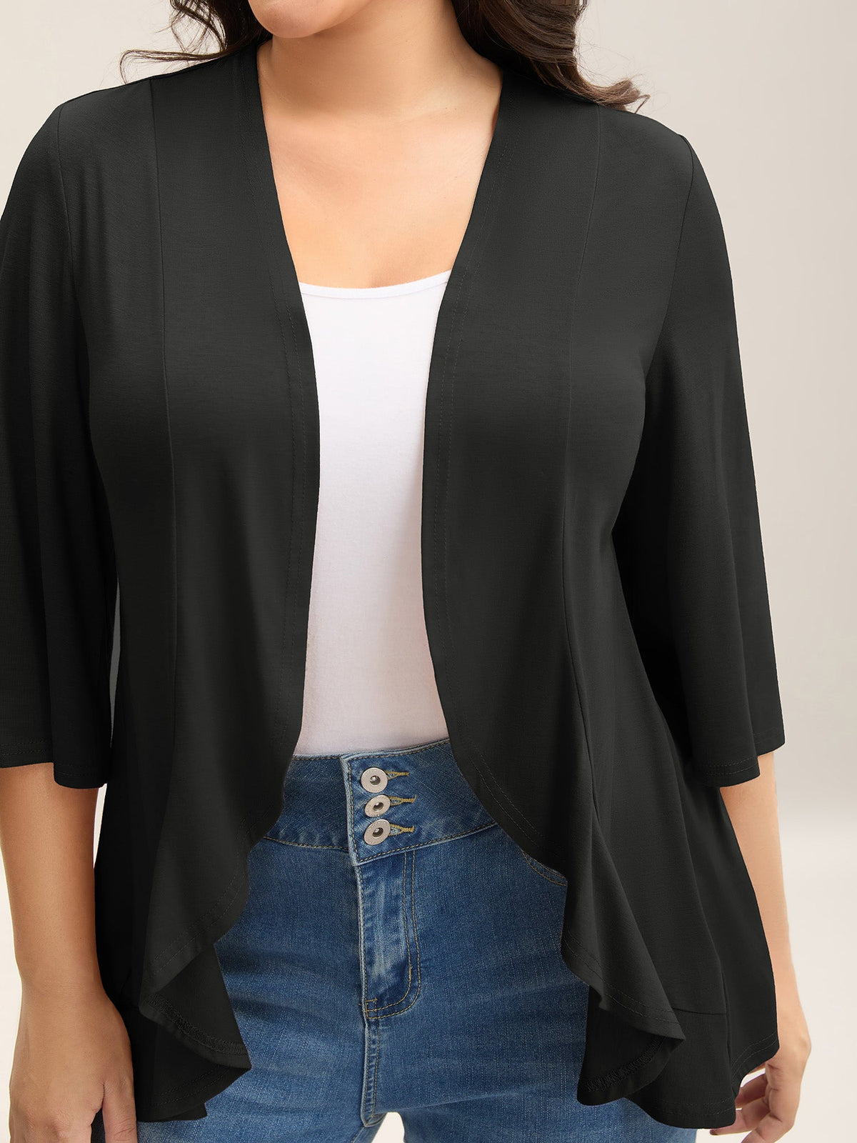 Lotus Hem Curvy Kimono Cover-Up