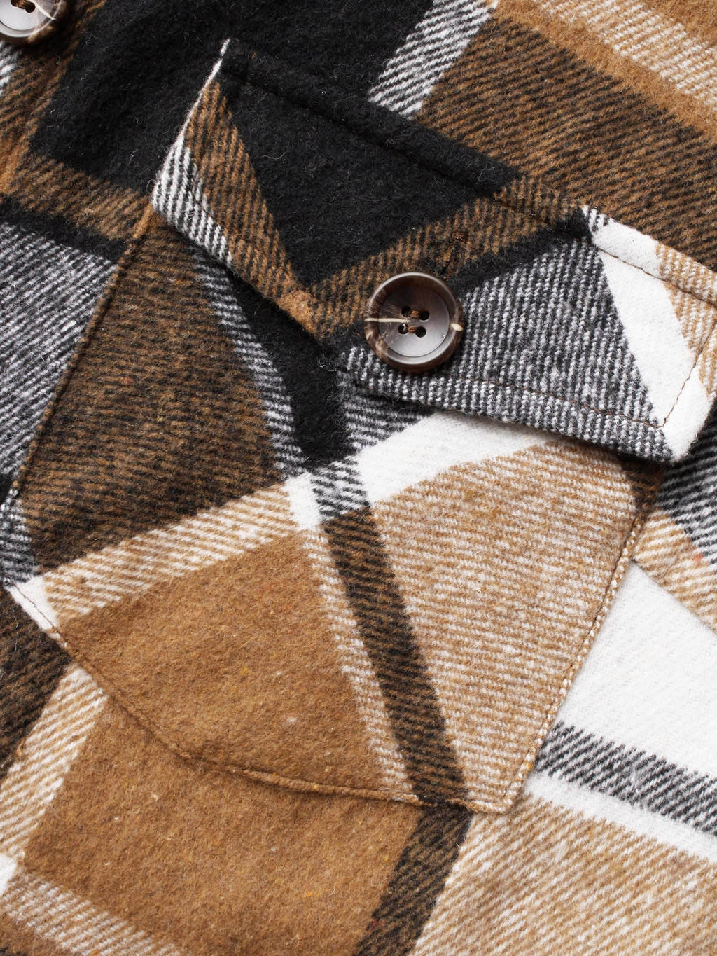 Plaid Button‑Front Sleeveless Jacket
