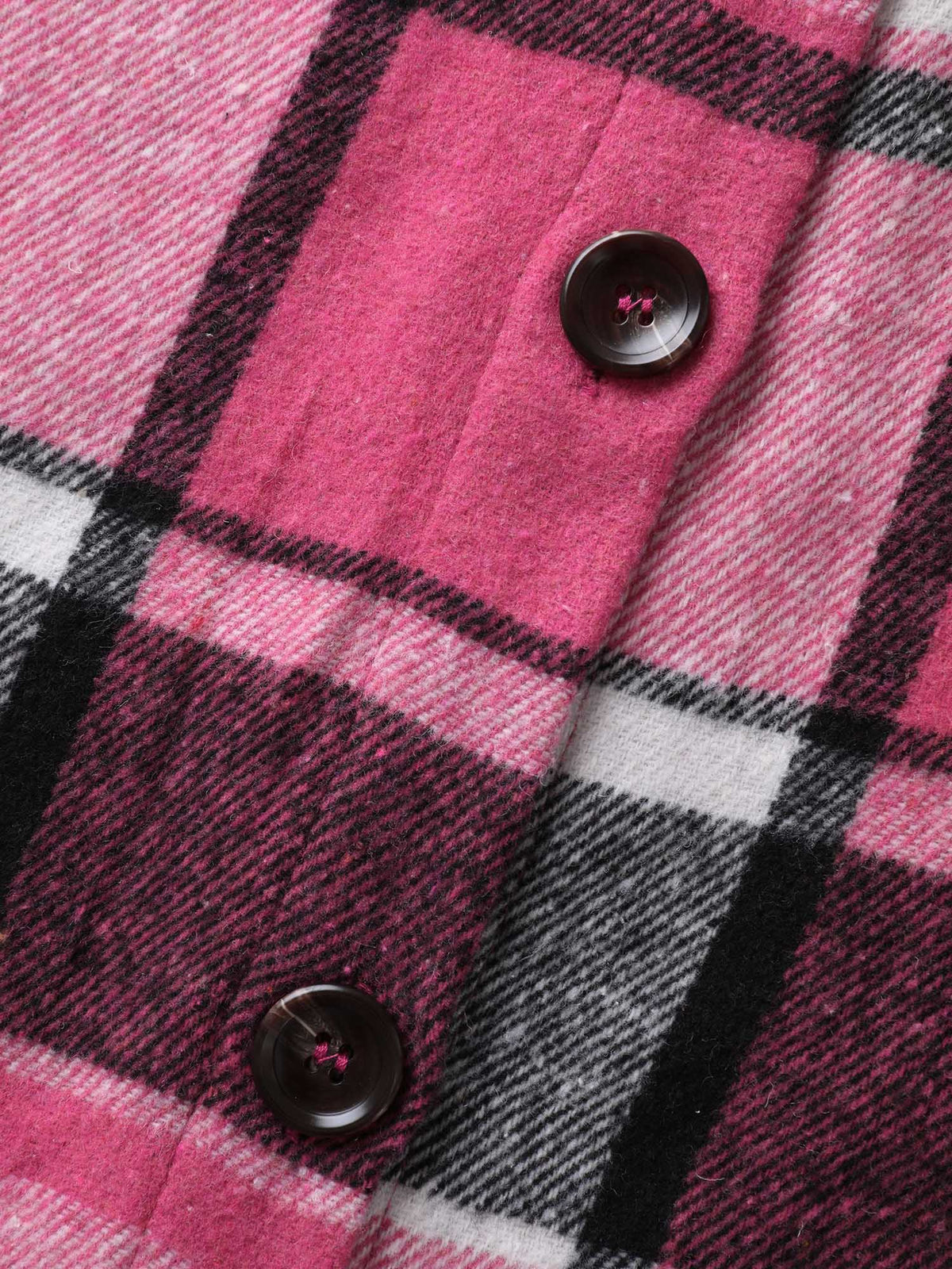 Plaid Button‑Front Sleeveless Jacket