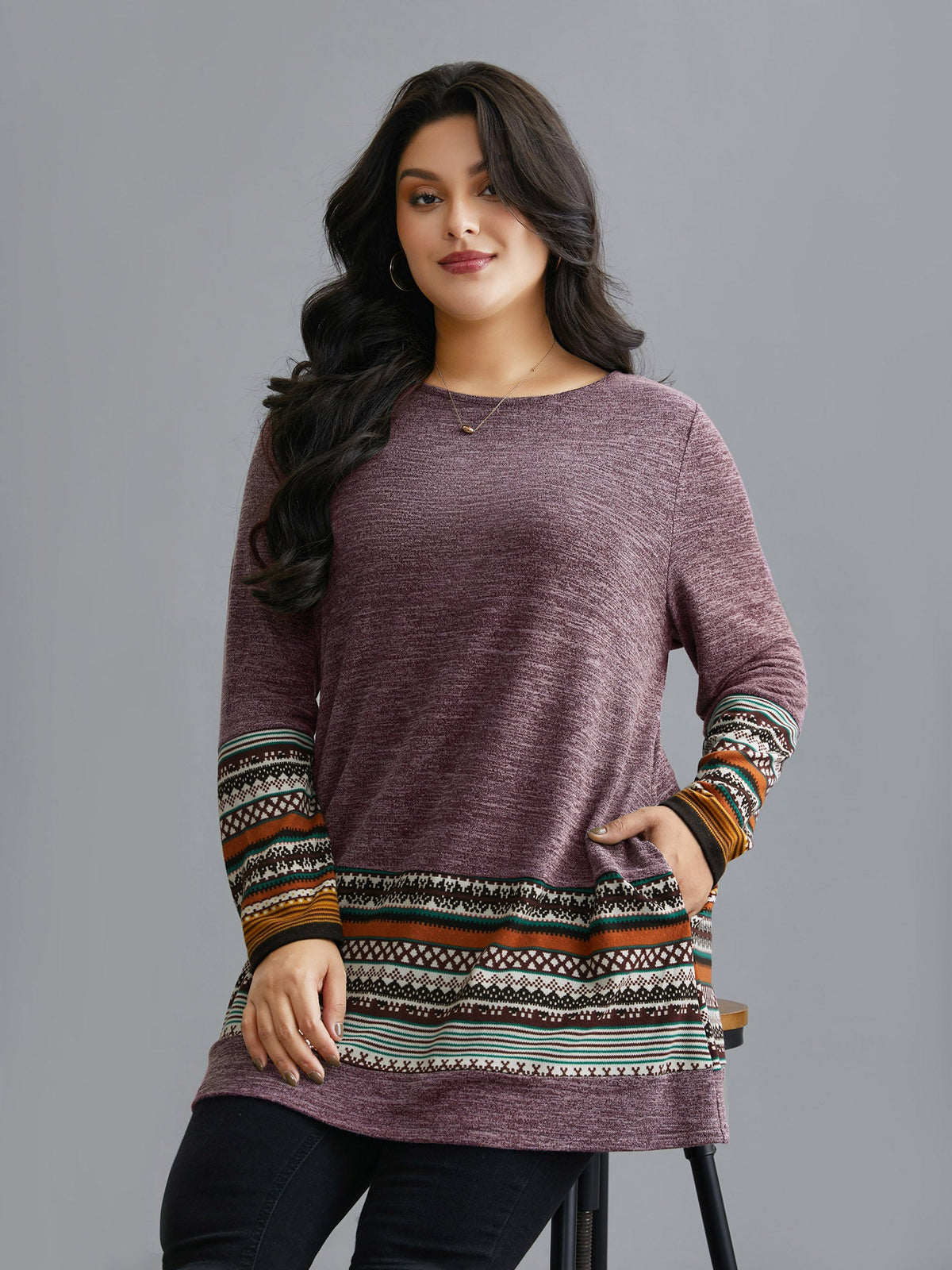 Tunic Boho Print Pocket T-shirt