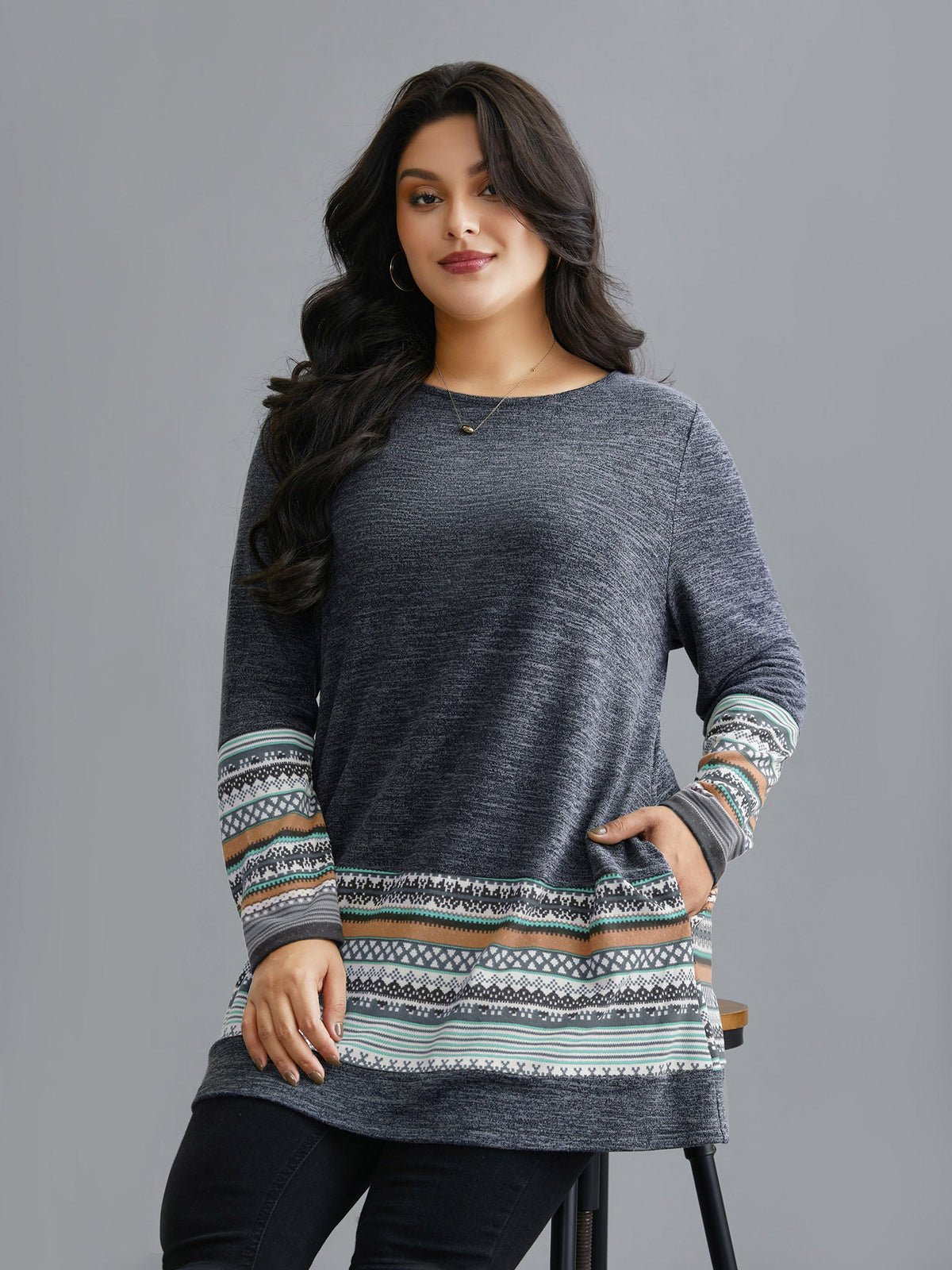 Tunic Boho Print Pocket T-shirt