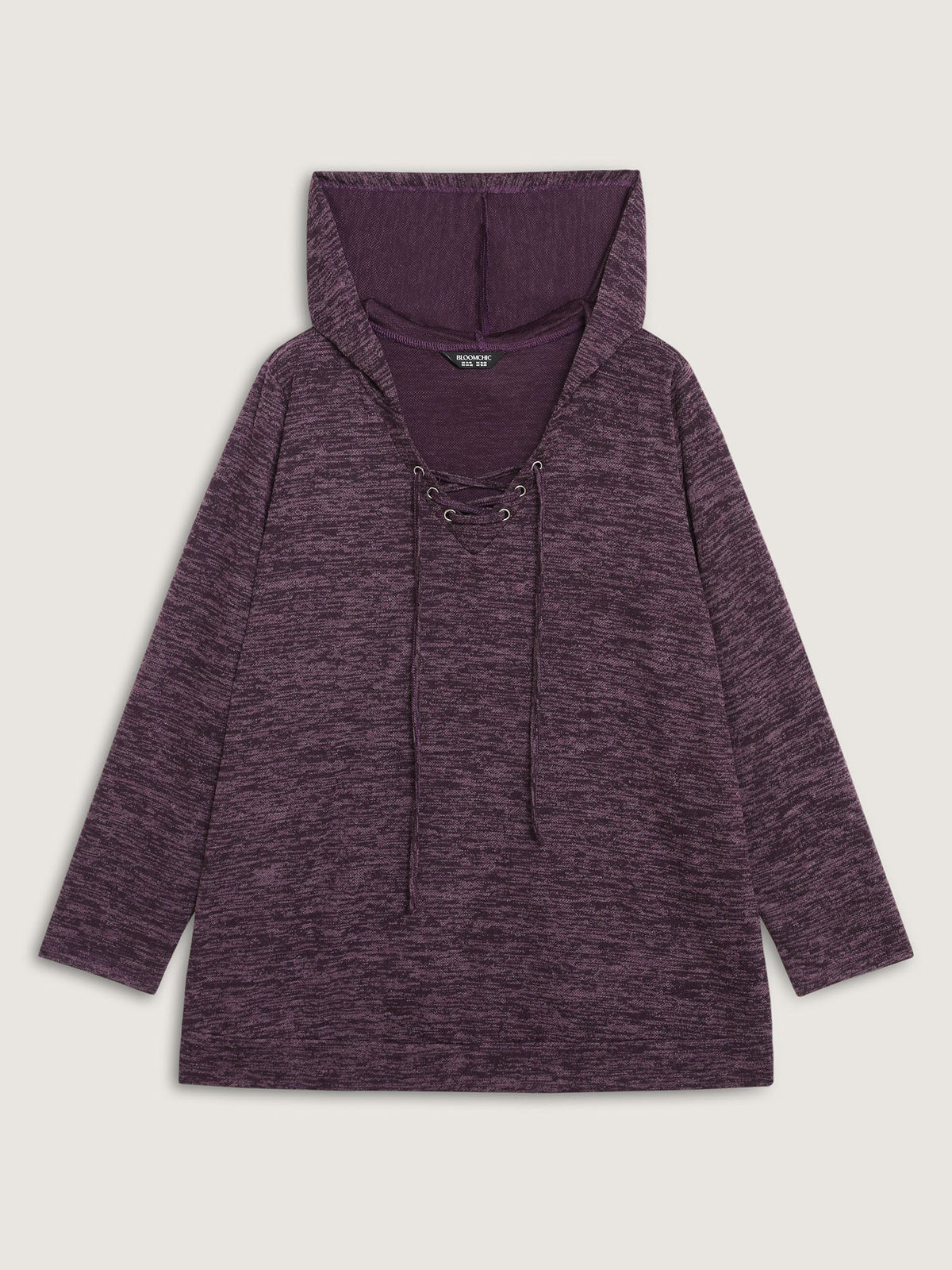 Heather Neck Cross-Tie Hoodie