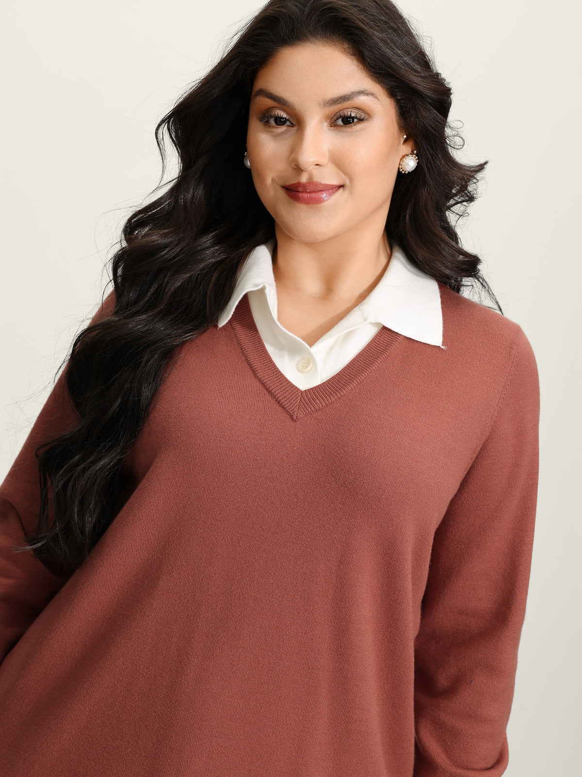 Supersoft 2-in-1 Polo Collar Color Contrast Pullover