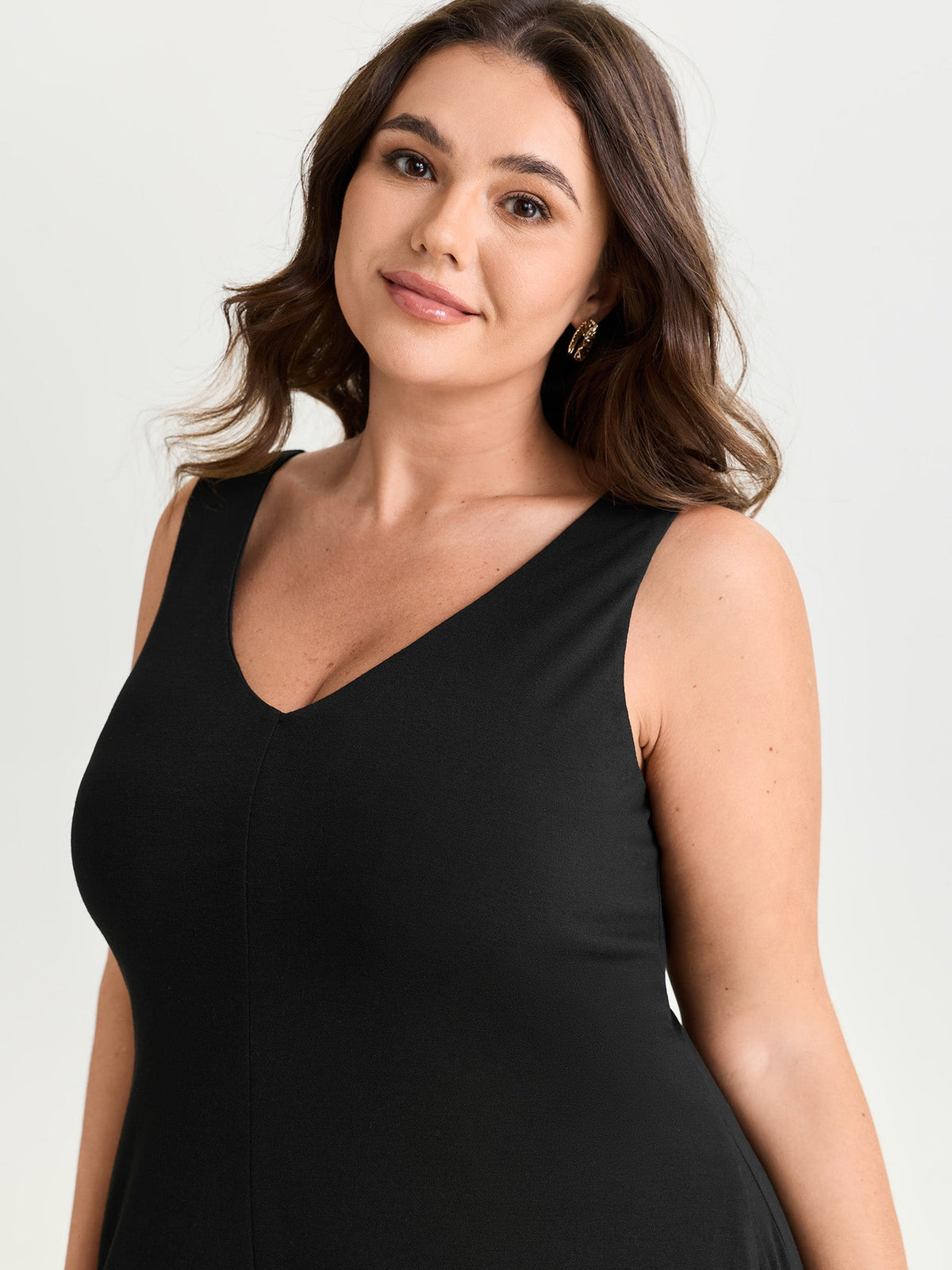 Stretchy Deep Back Neckline Jumpsuit