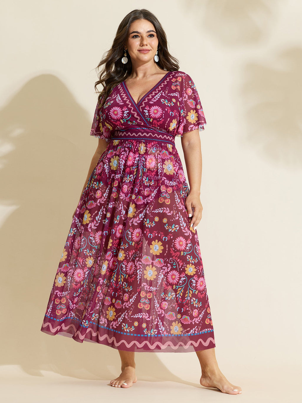 Sarong Set Floral Print One-Piece Swimsuit
