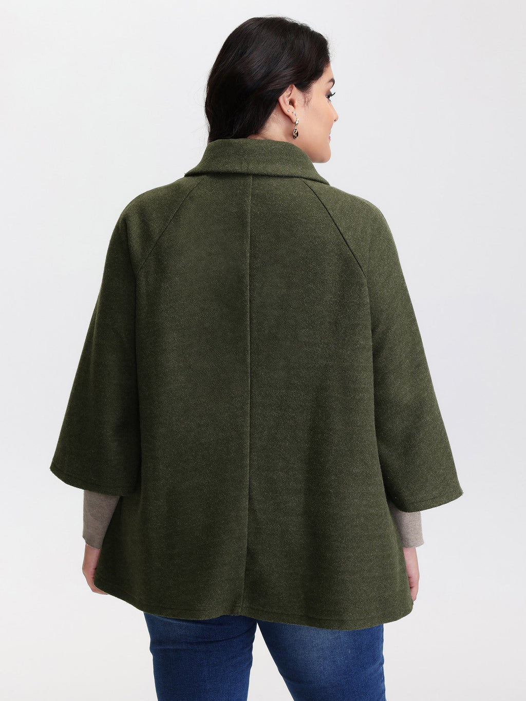 Flared Sleeve A-Line Button Jacket