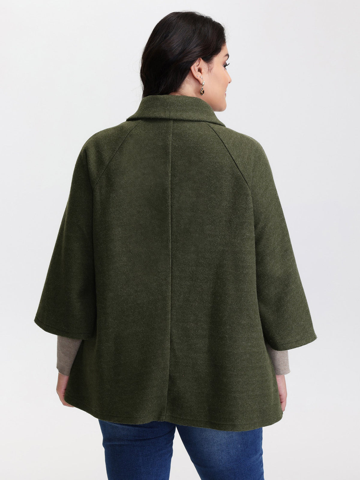 Flared Sleeve A-Line Button Jacket