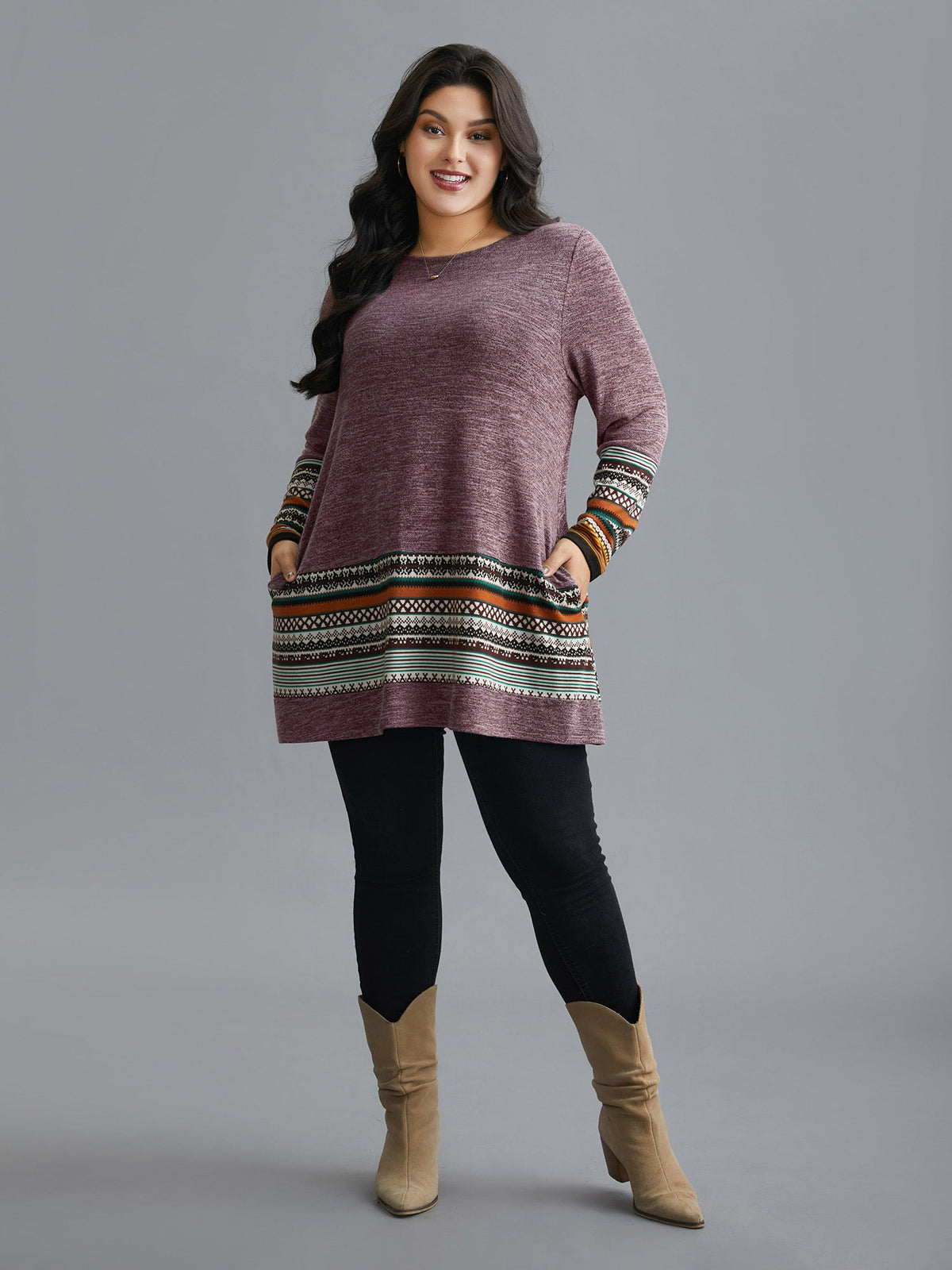 Tunic Boho Print Pocket T-shirt