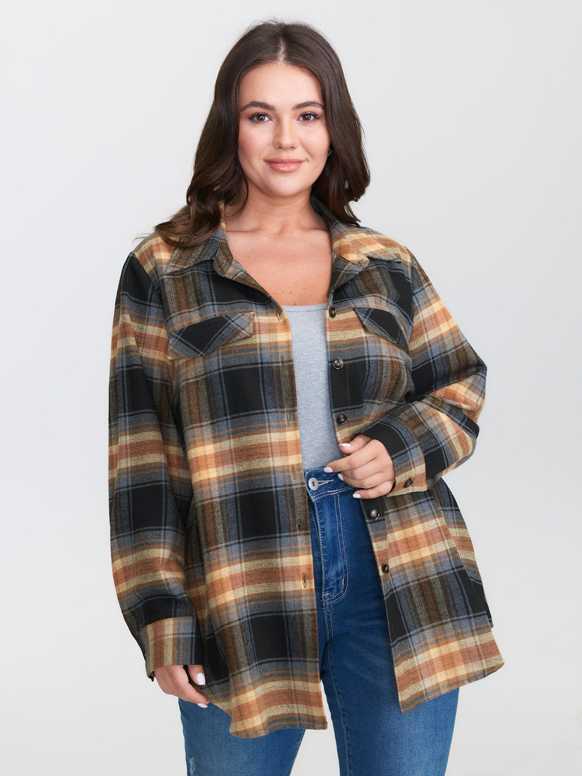 Plaid Print Button Down Shirt