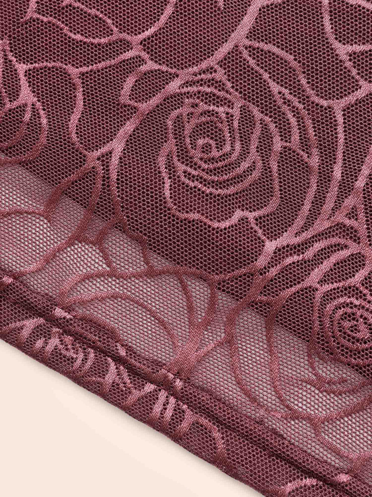 Floral Textured Mesh Elastic Waist Skirt