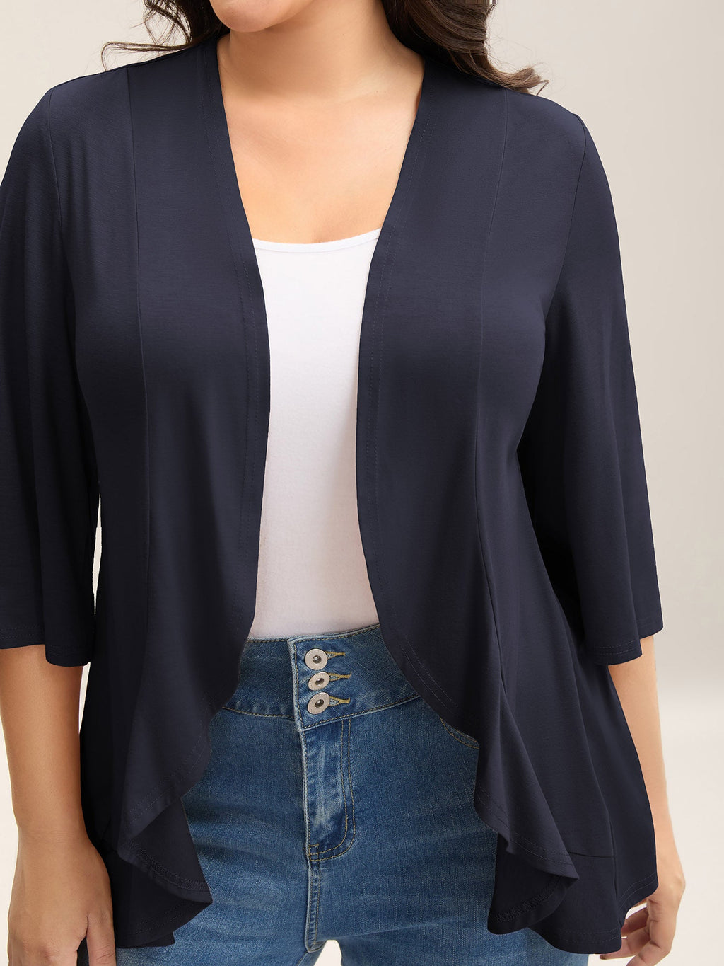 Lotus Hem Curvy Kimono Cover-Up