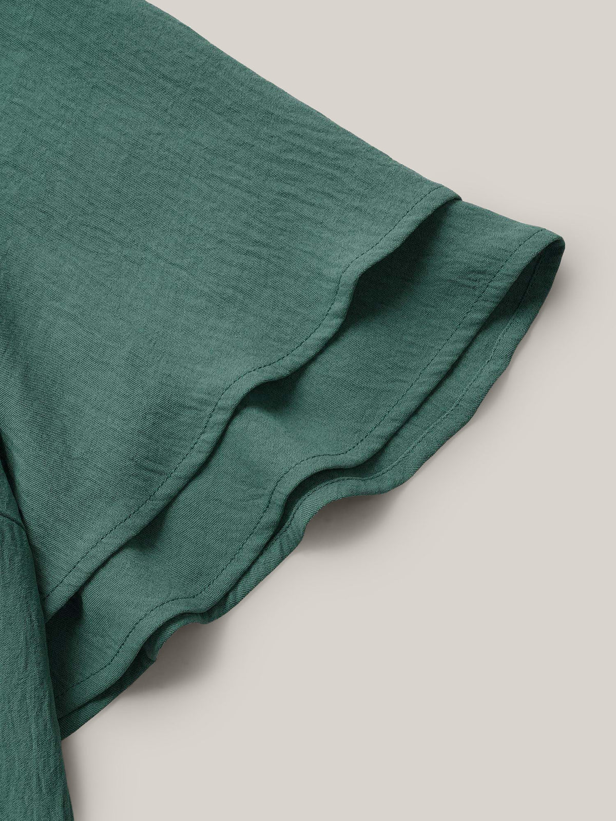 Solid Tiered Ruffles Split Hem Blouse
