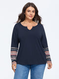 Cotton Boho Pattern Sleeve Patchwork T-Shirt