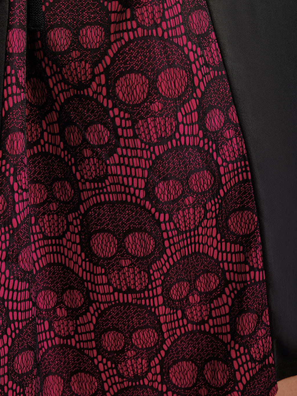 Skull Mesh Panel Cross-Tie Maxi Skirt