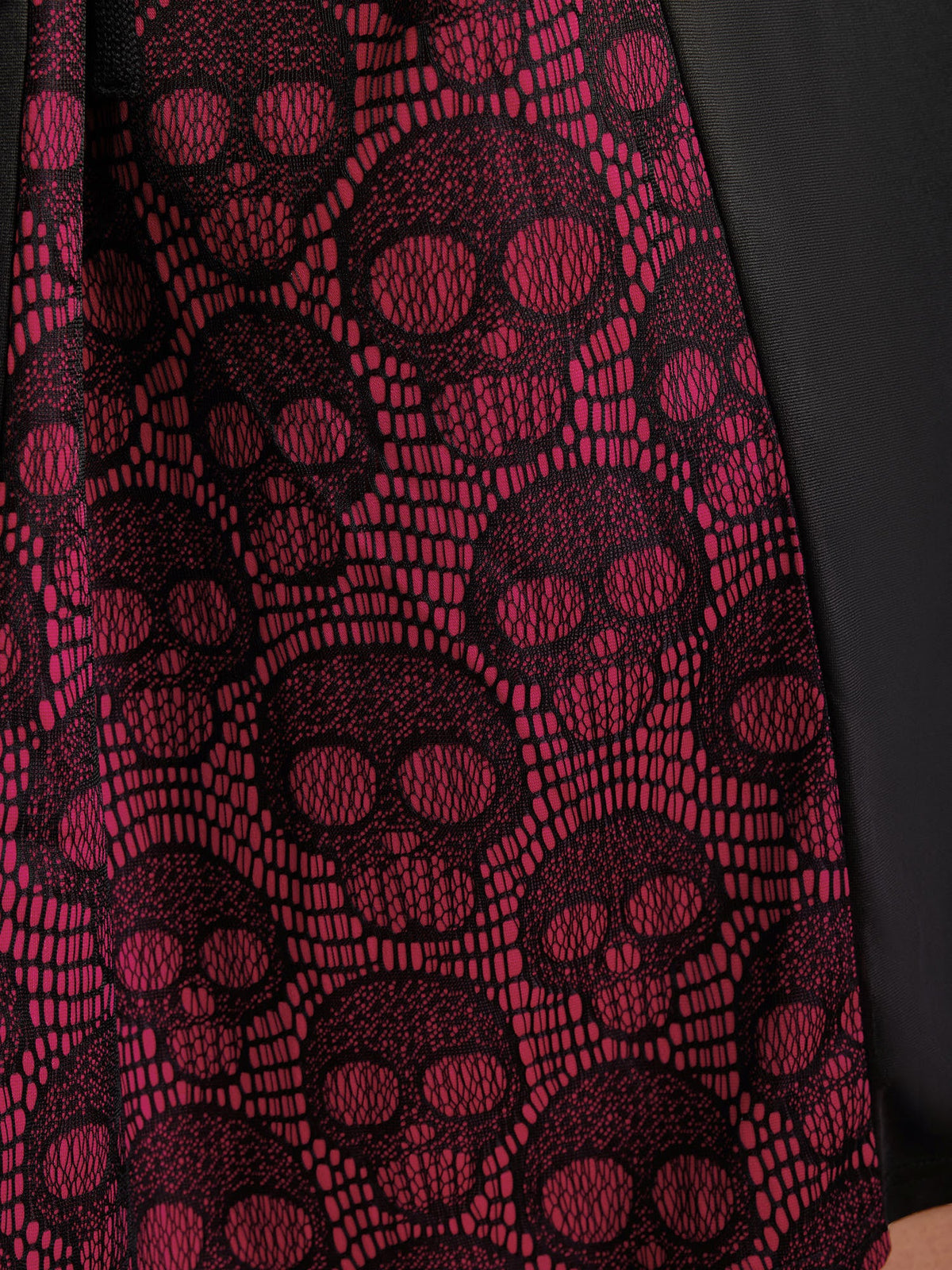 Skull Mesh Panel Cross-Tie Maxi Skirt