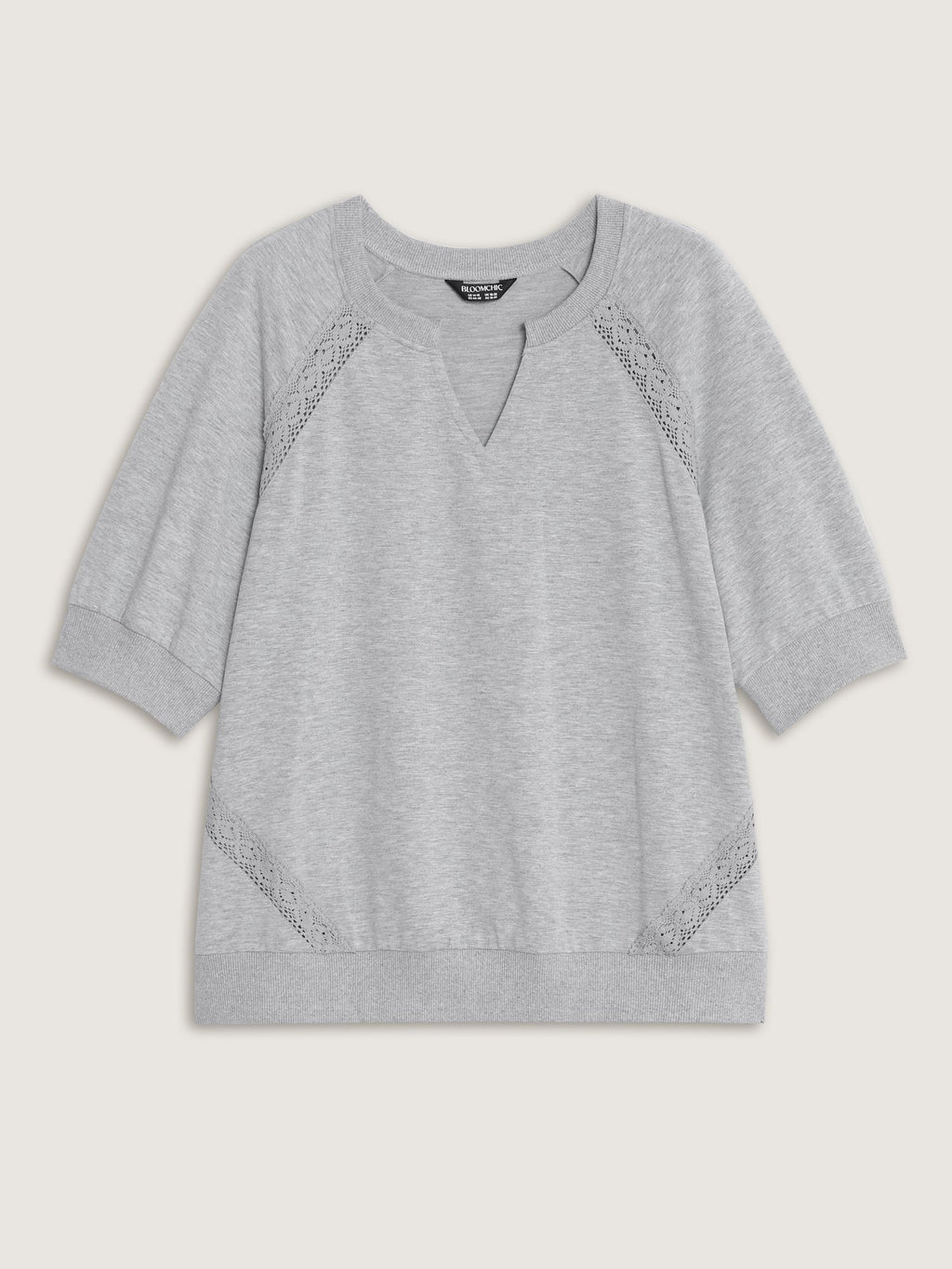 Supersoft Lace Trim Drop Shoulder Sweatshirt