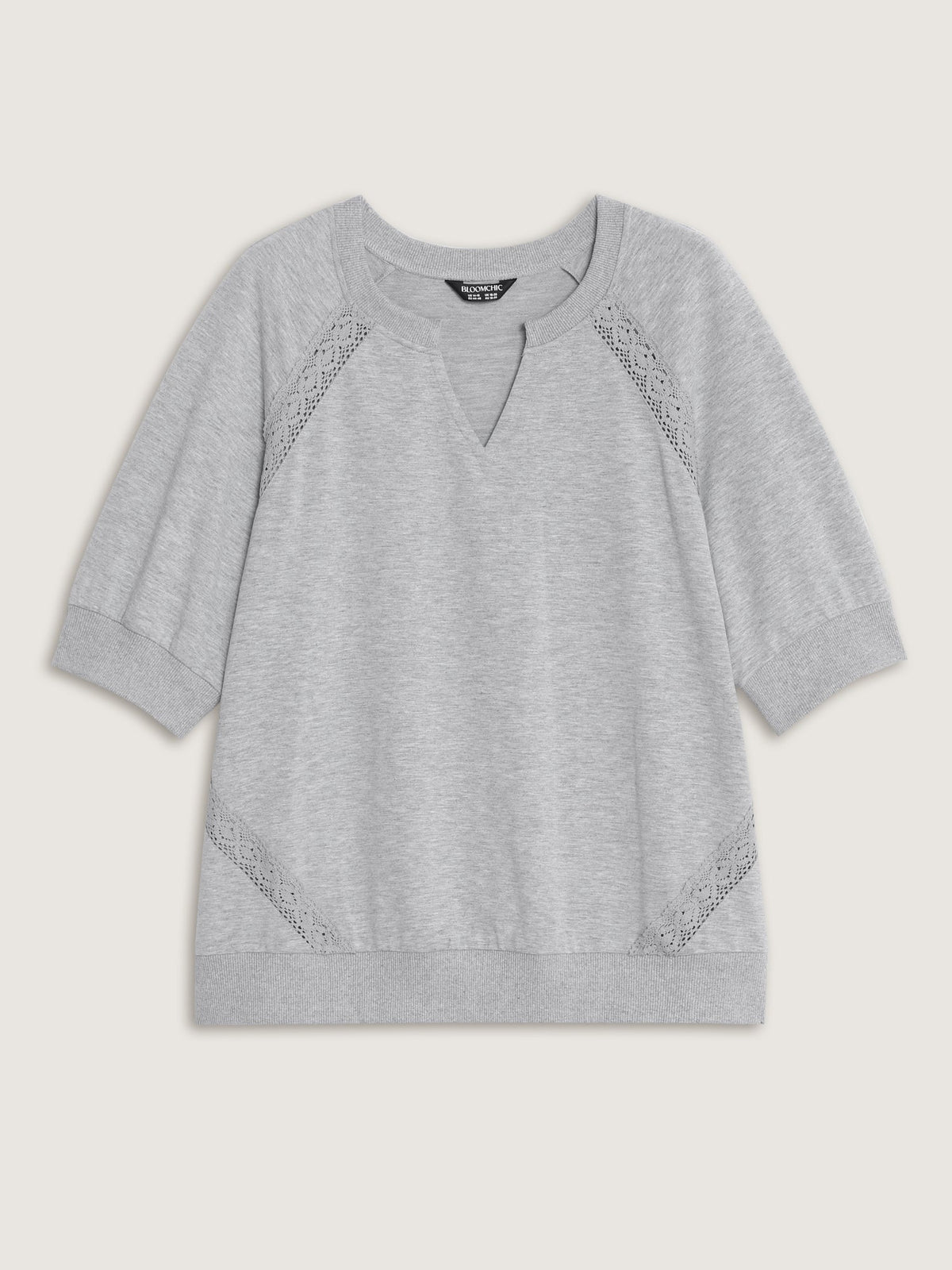 Supersoft Lace Trim Drop Shoulder Sweatshirt