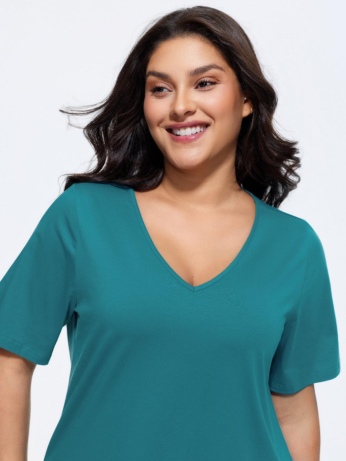 Cotton V Neck Plain Basic T-shirt