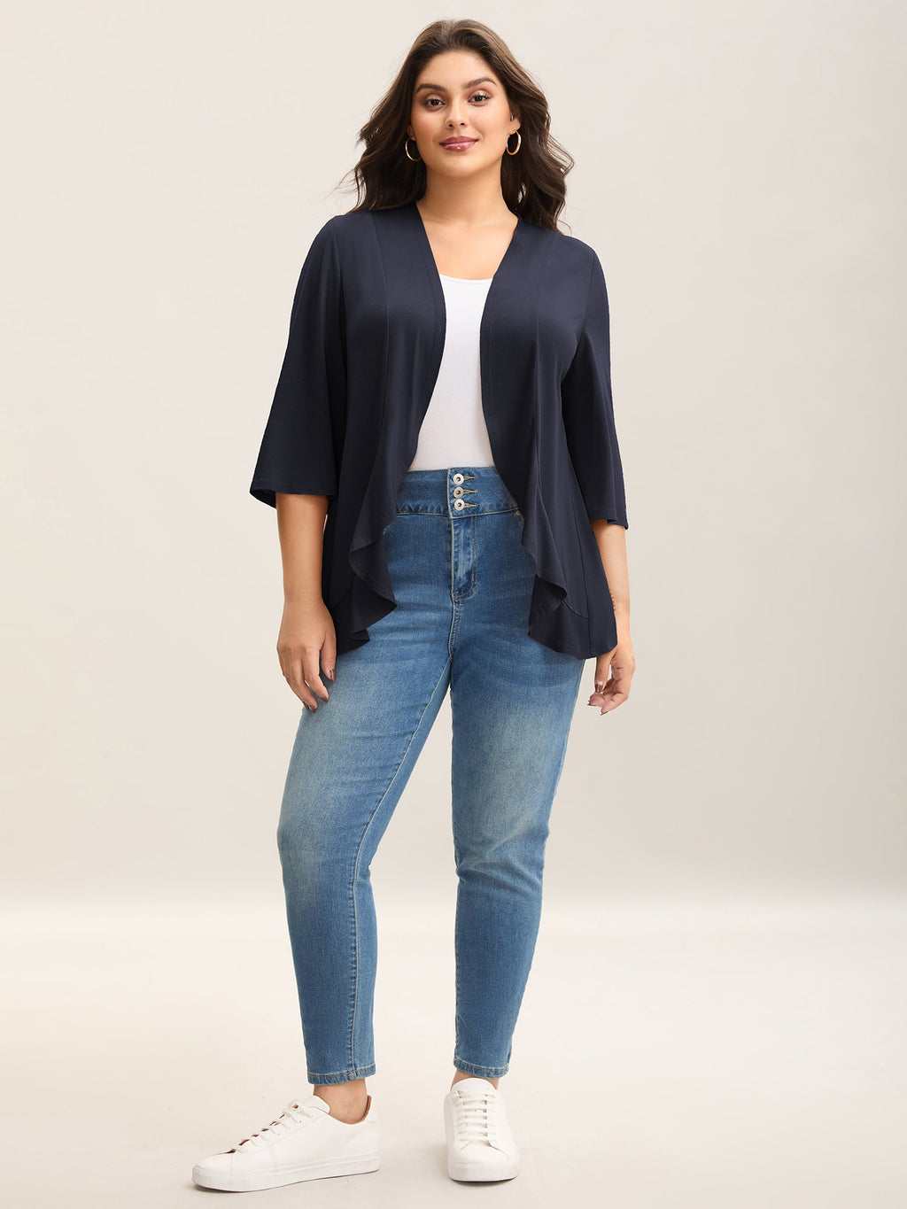Lotus Hem Curvy Kimono Cover-Up