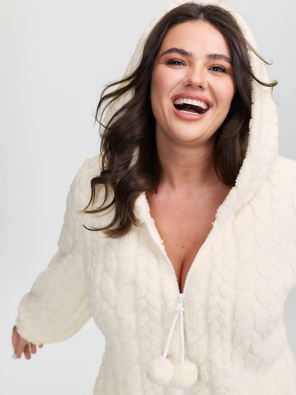 Cozy Fleece Half Zipper Lounge Jumpsuit