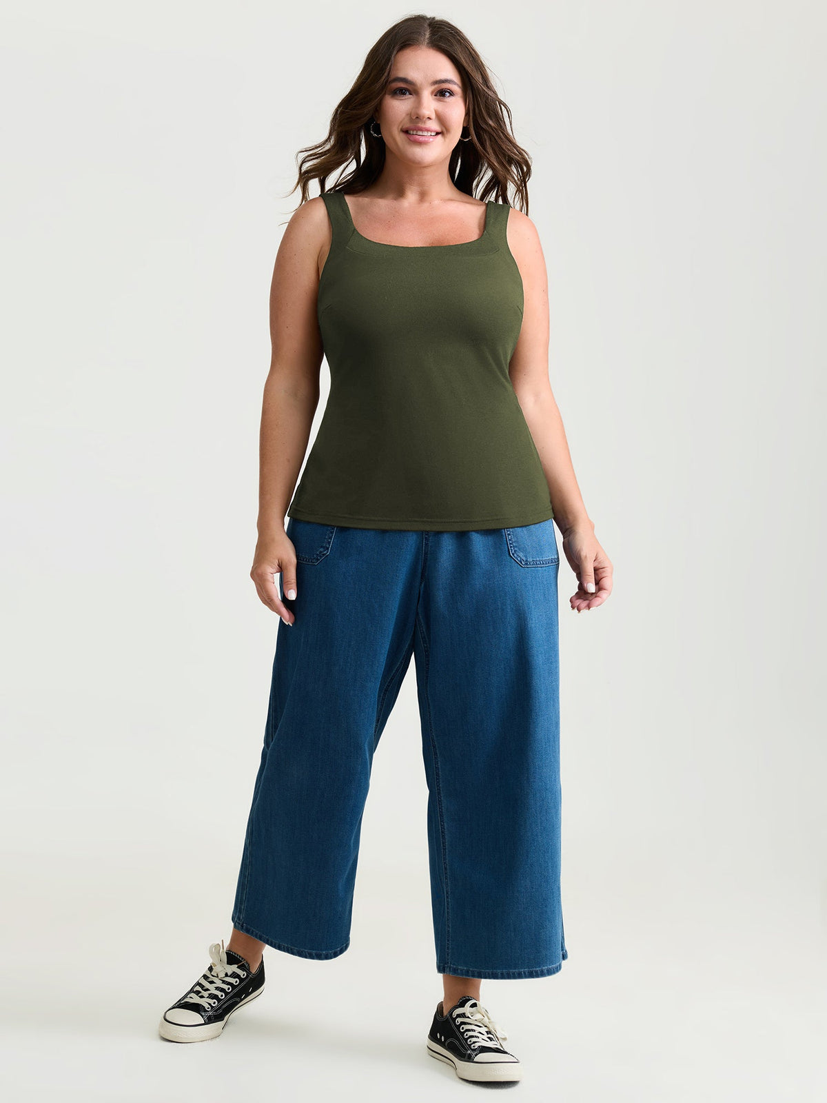 Supersoft Supportive Bra Fitted Plain Tank Top
