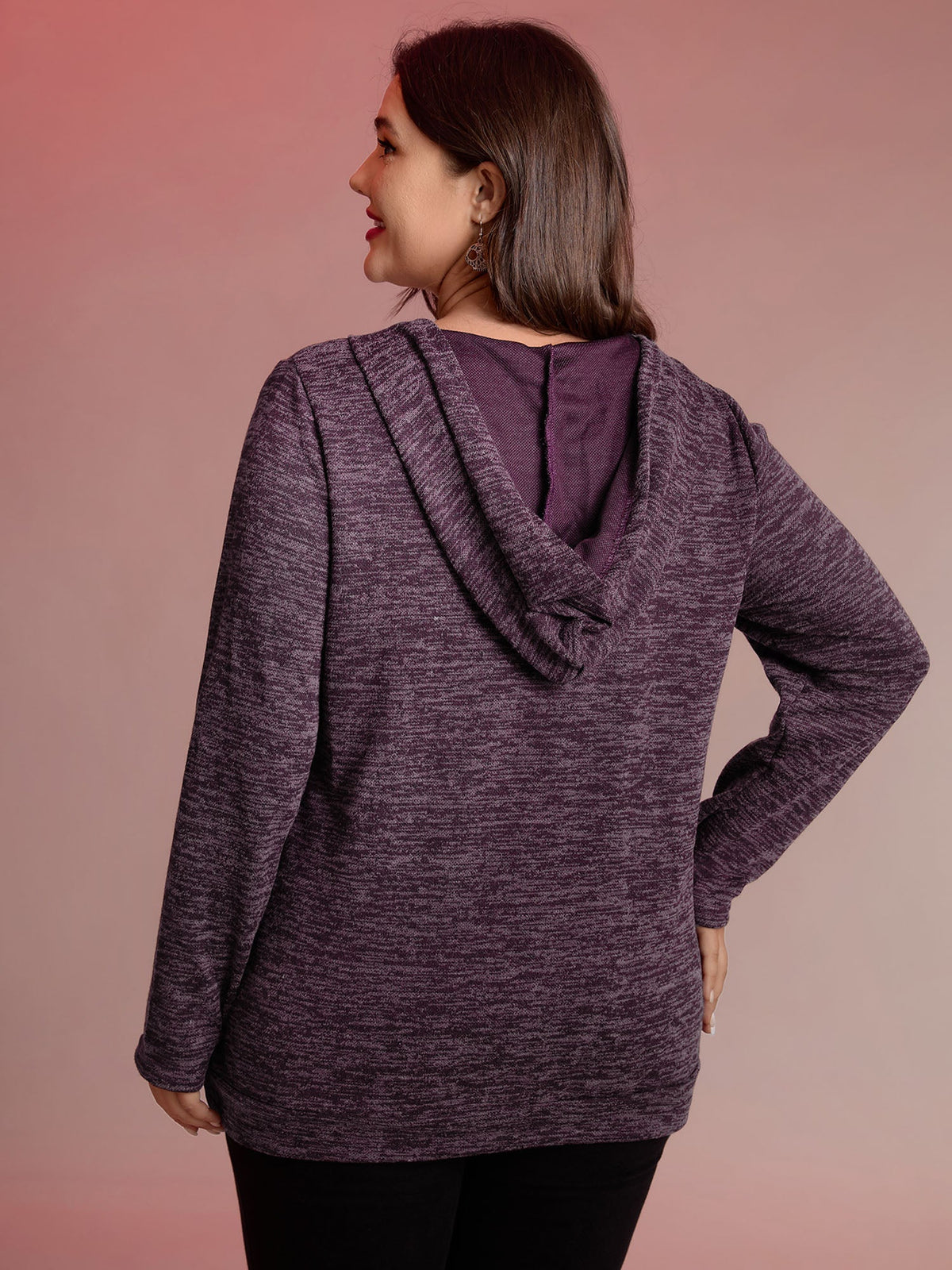 Heather Neck Cross-Tie Hoodie